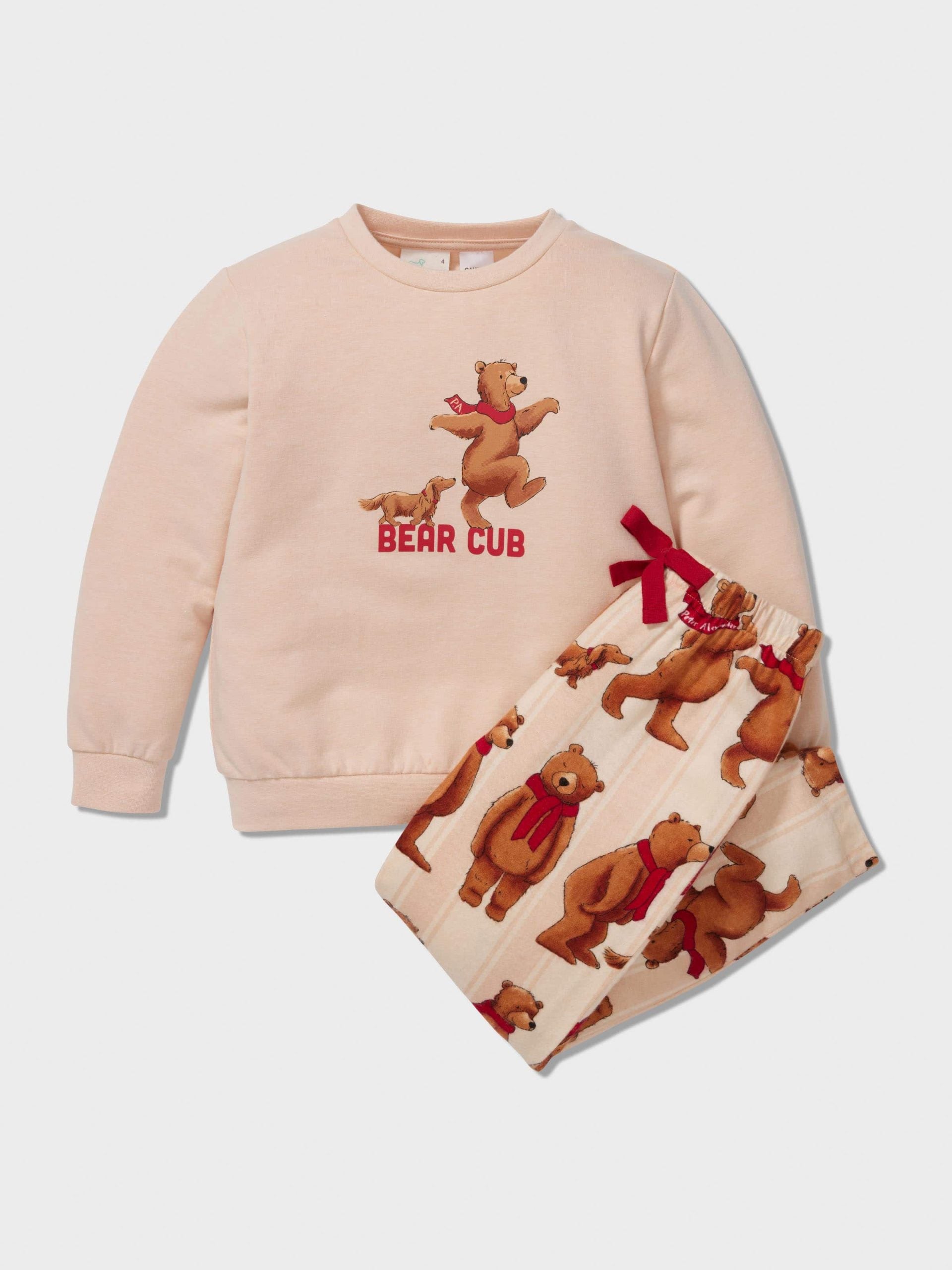 Jnr Kids Bear Cub Long Pj Set multi