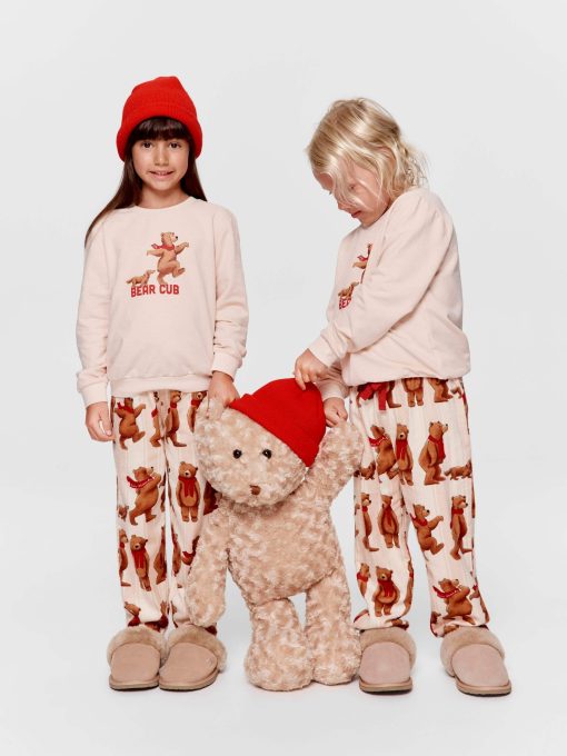 Jnr Kids Bear Cub Long Pj Set multi