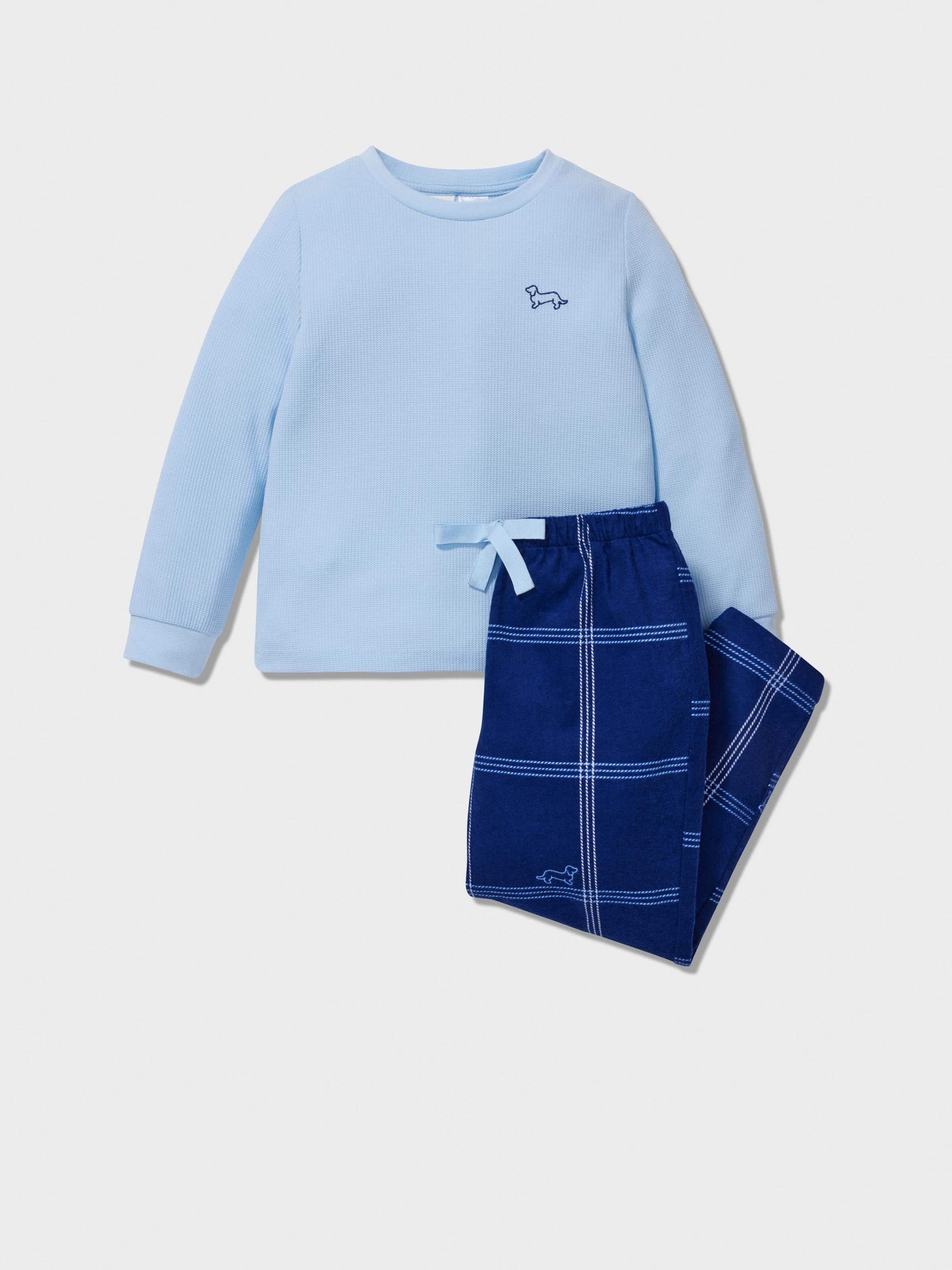 Jnr Boys Windowpane Check Long Pj Set multi