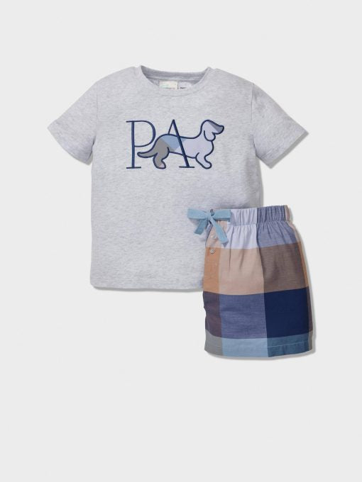 Jnr Boys Buffalo Check Short Pj Set multi