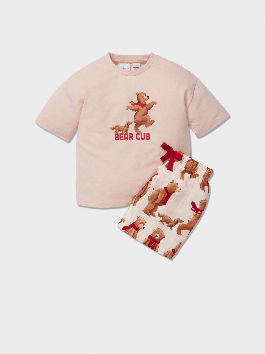 Jnr Kids Bear Cub Short Pj Set multi