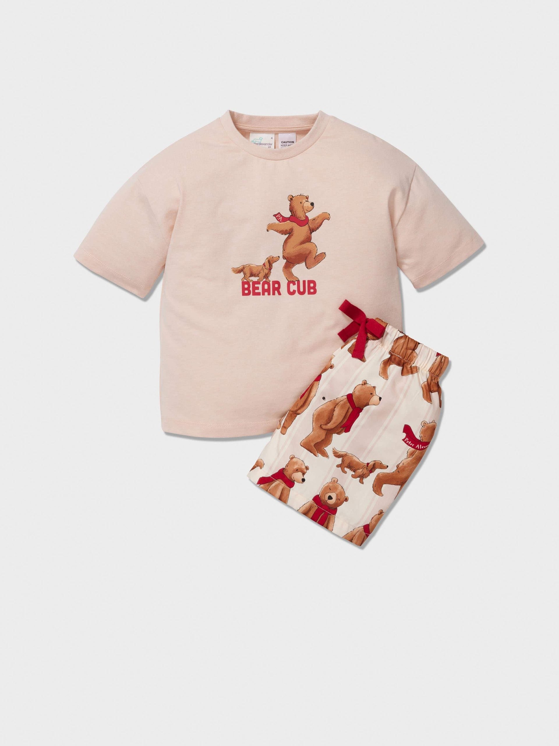 Jnr Kids Bear Cub Short Pj Set multi