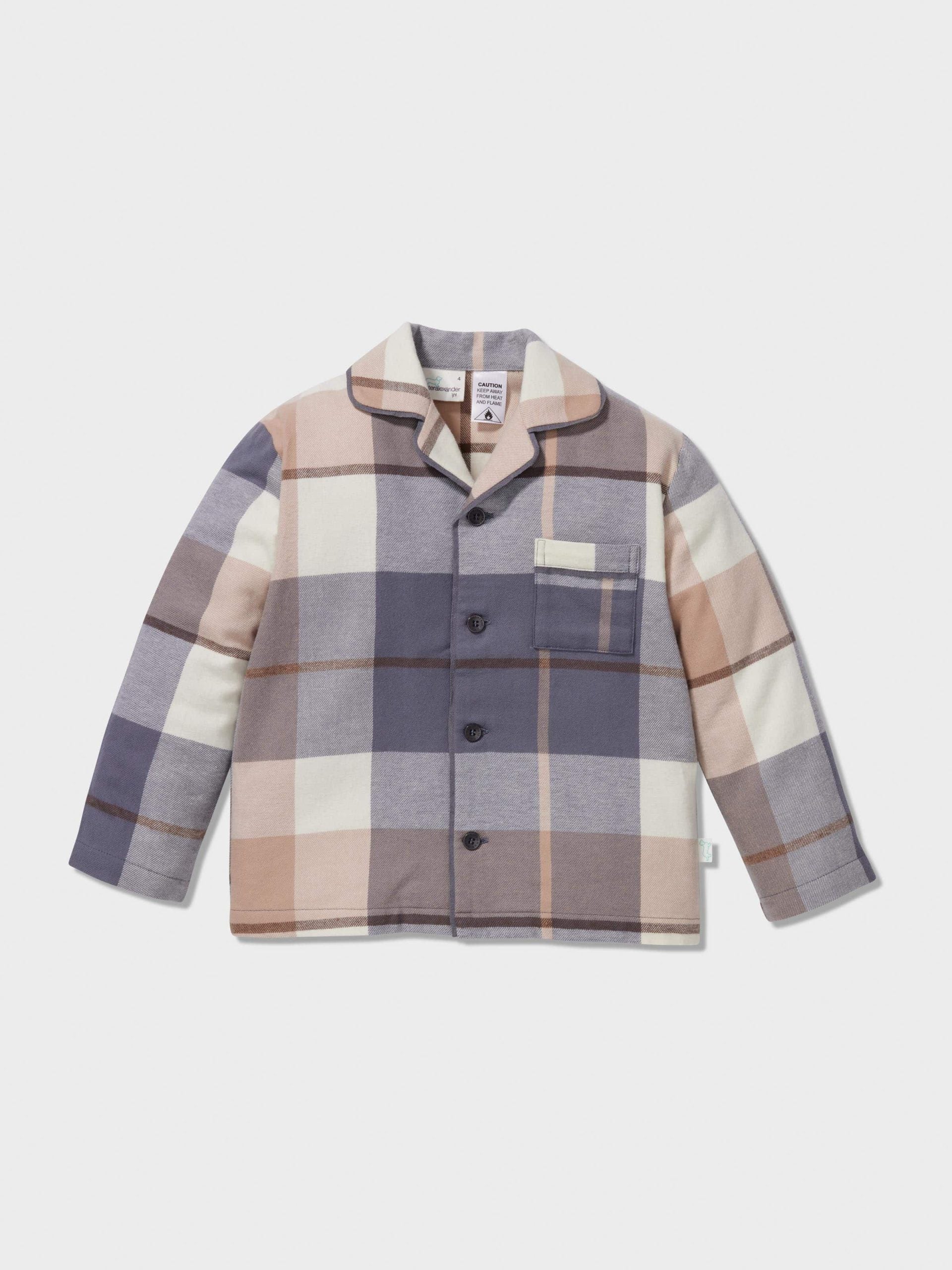 Boys Charcoal Check Classic Long Pj Set multi