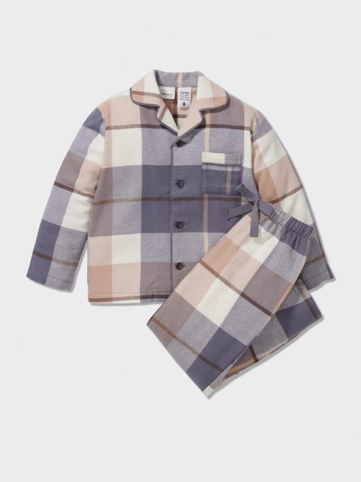 Boys Charcoal Check Classic Long Pj Set multi