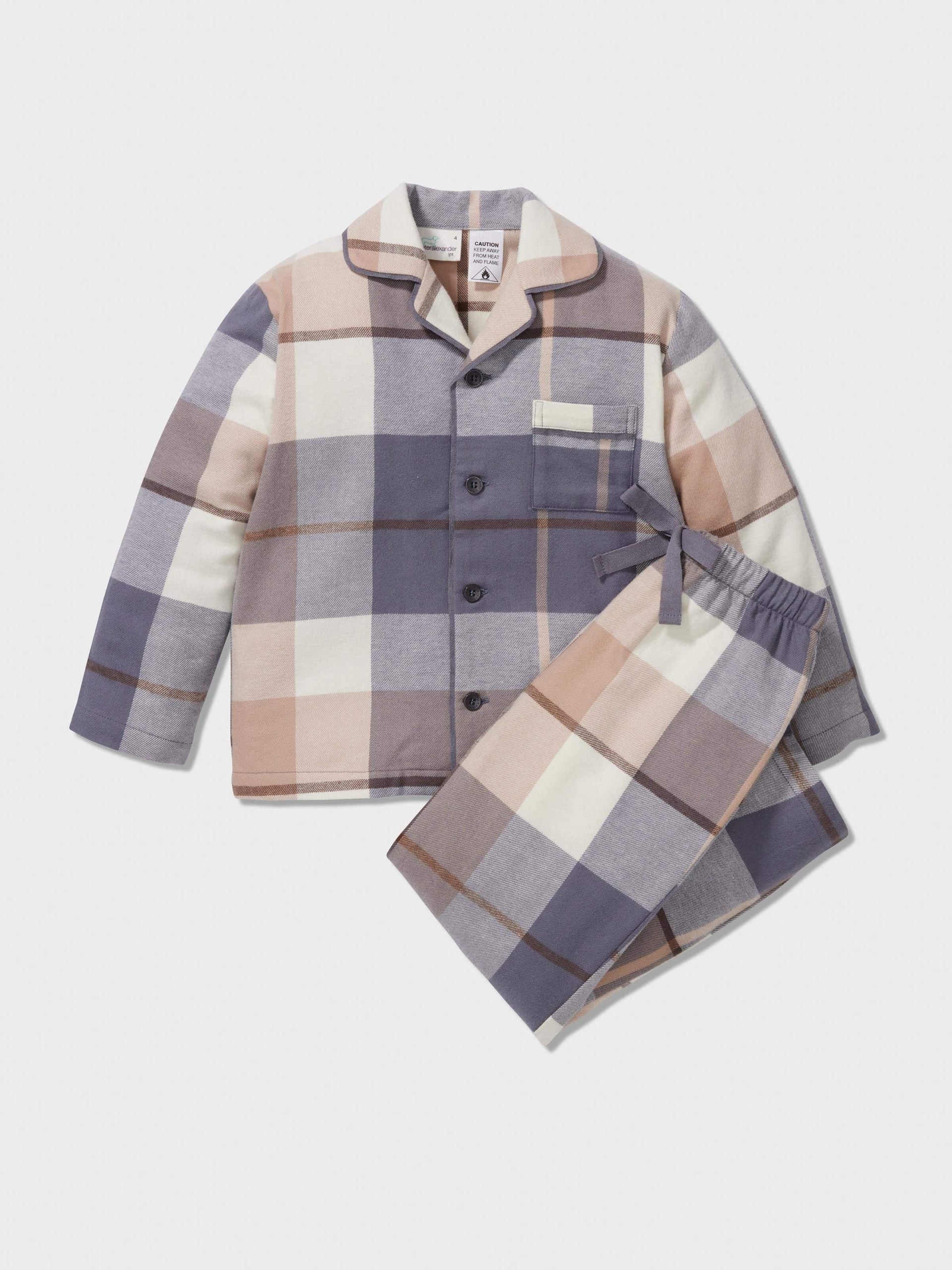Boys Charcoal Check Classic Long Pj Set multi
