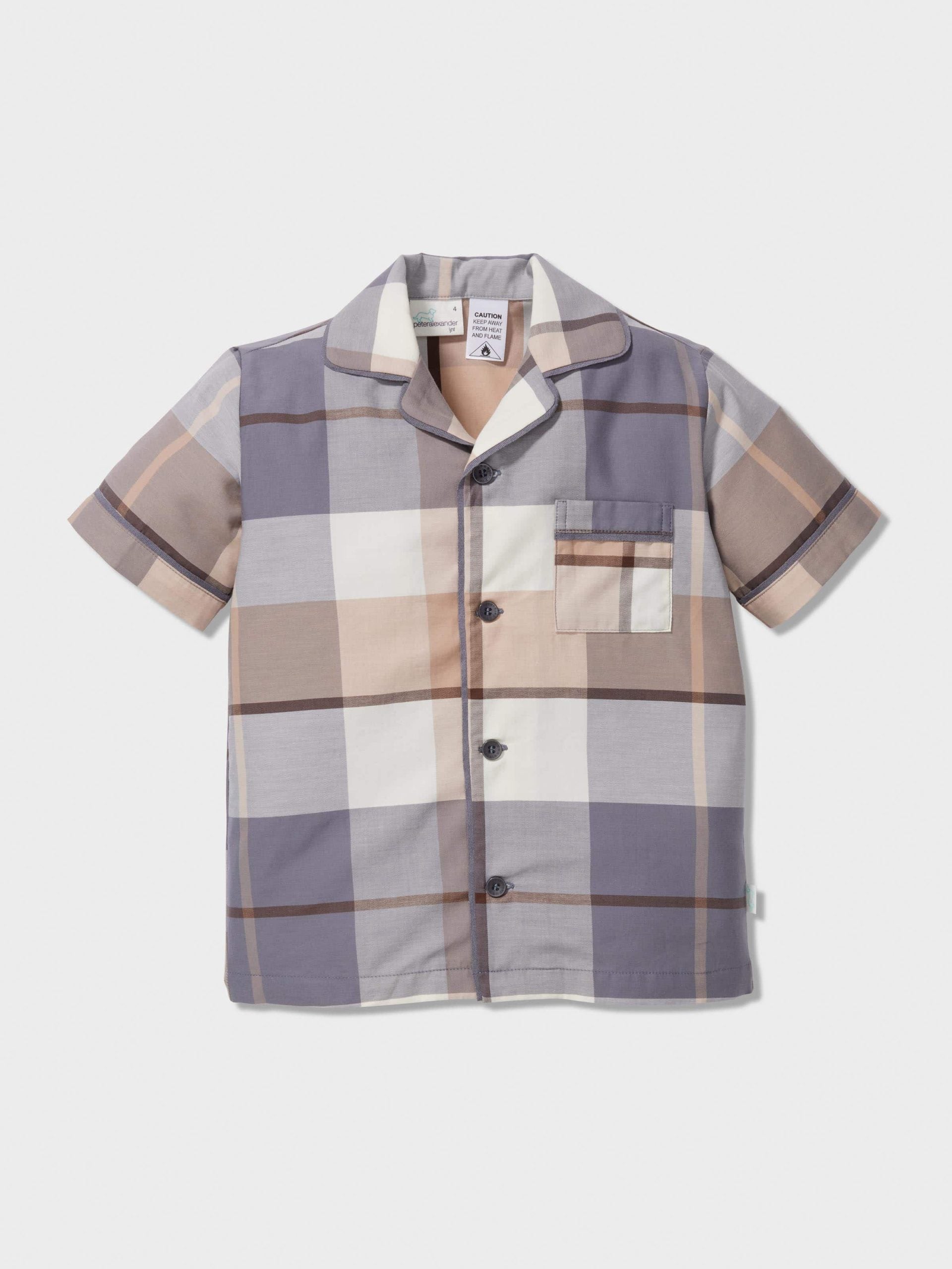 Boys Charcoal Check Classic Short Pj Set multi