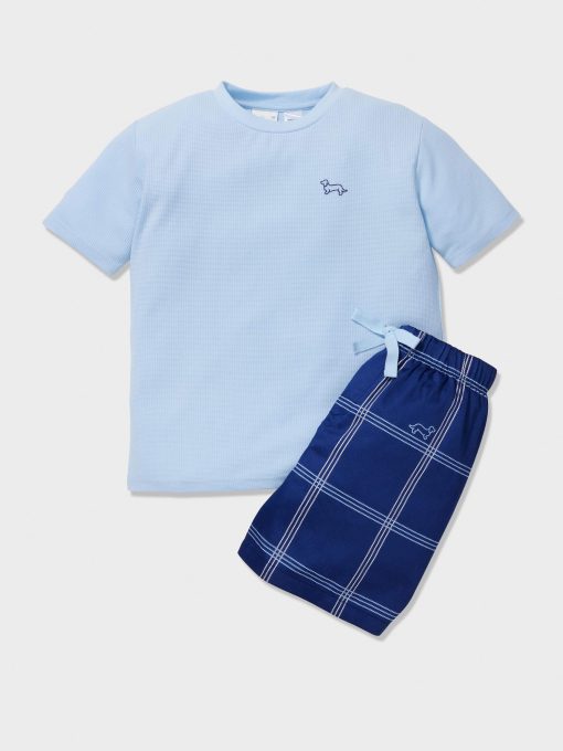 Boys Windowpane Check Short Pj Set multi