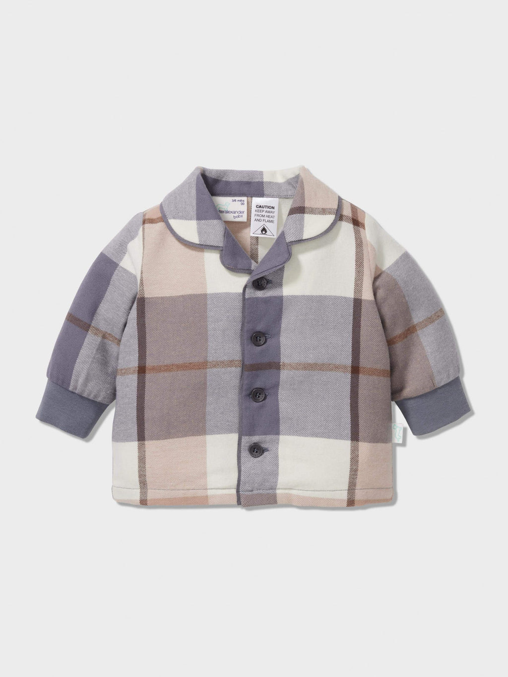 Baby Charcoal Check Long Classic Pj Set multi
