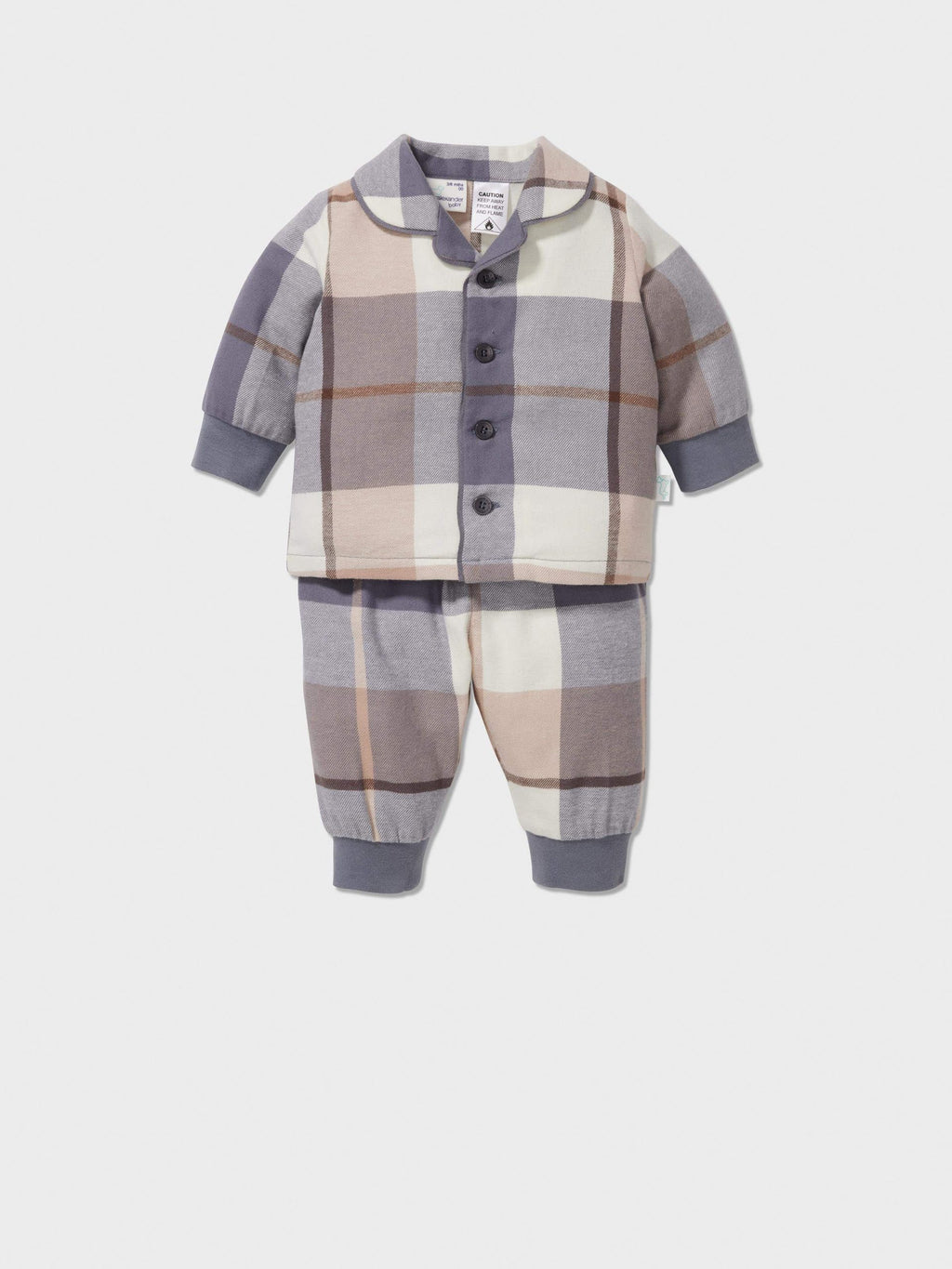 Baby Charcoal Check Long Classic Pj Set multi