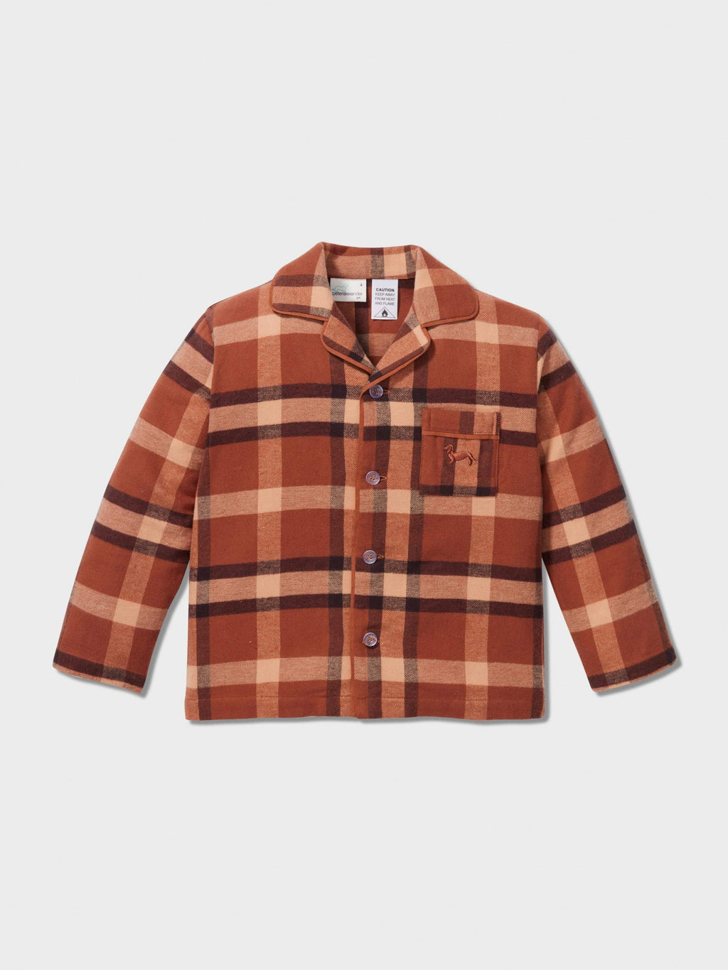 Boys Brown Check Long Classic Pj Set multi