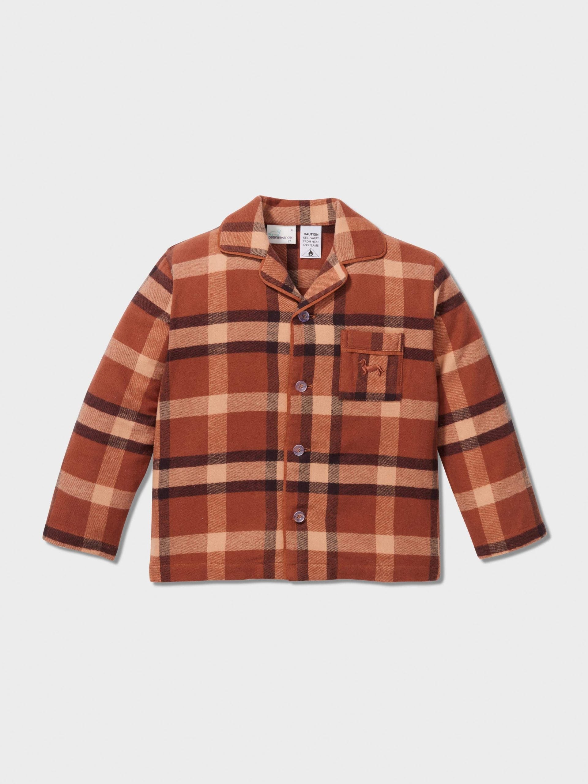 Boys Brown Check Long Classic Pj Set multi