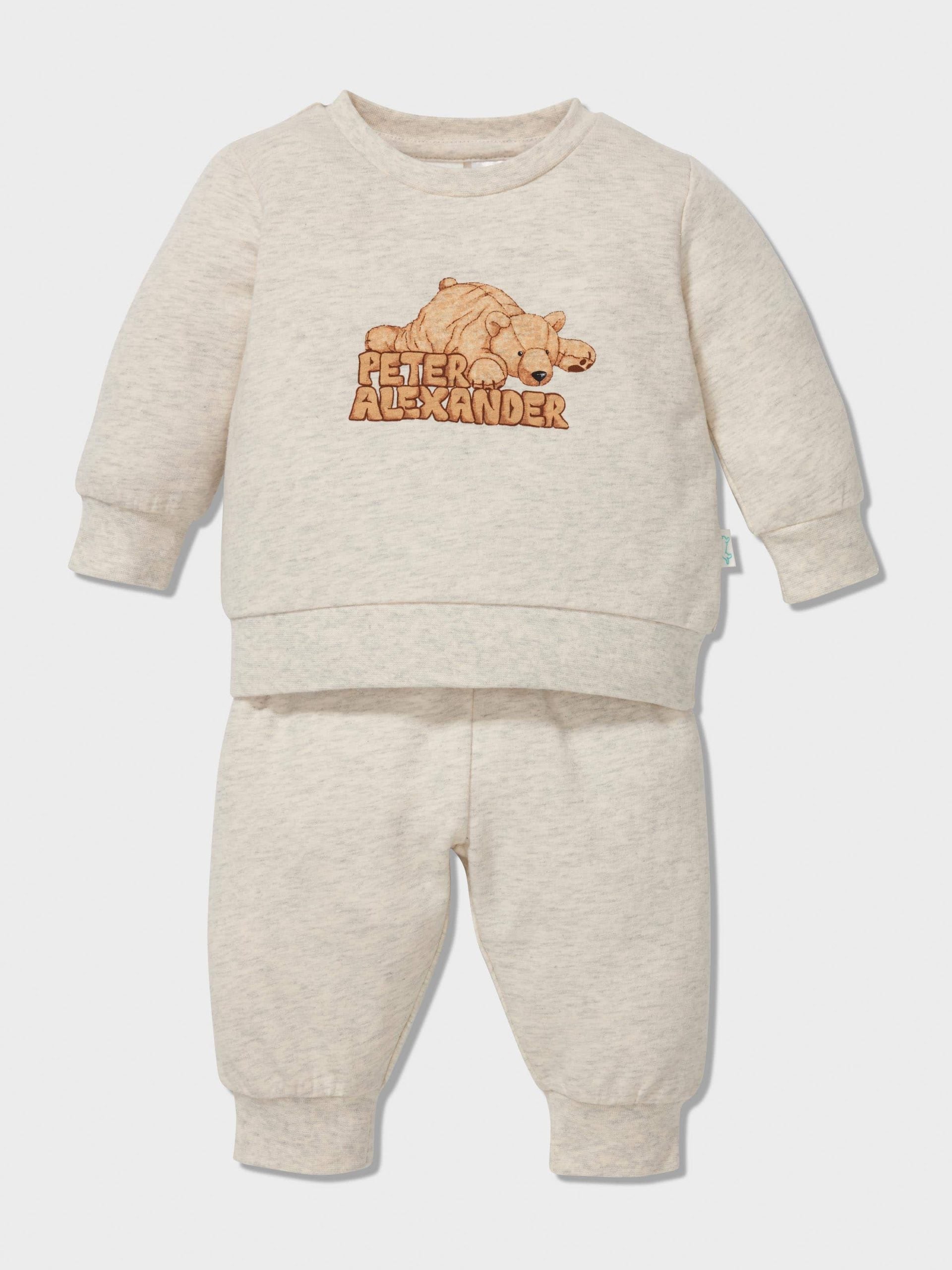 Baby Sleepy Bear Long Pj Set oatmeal