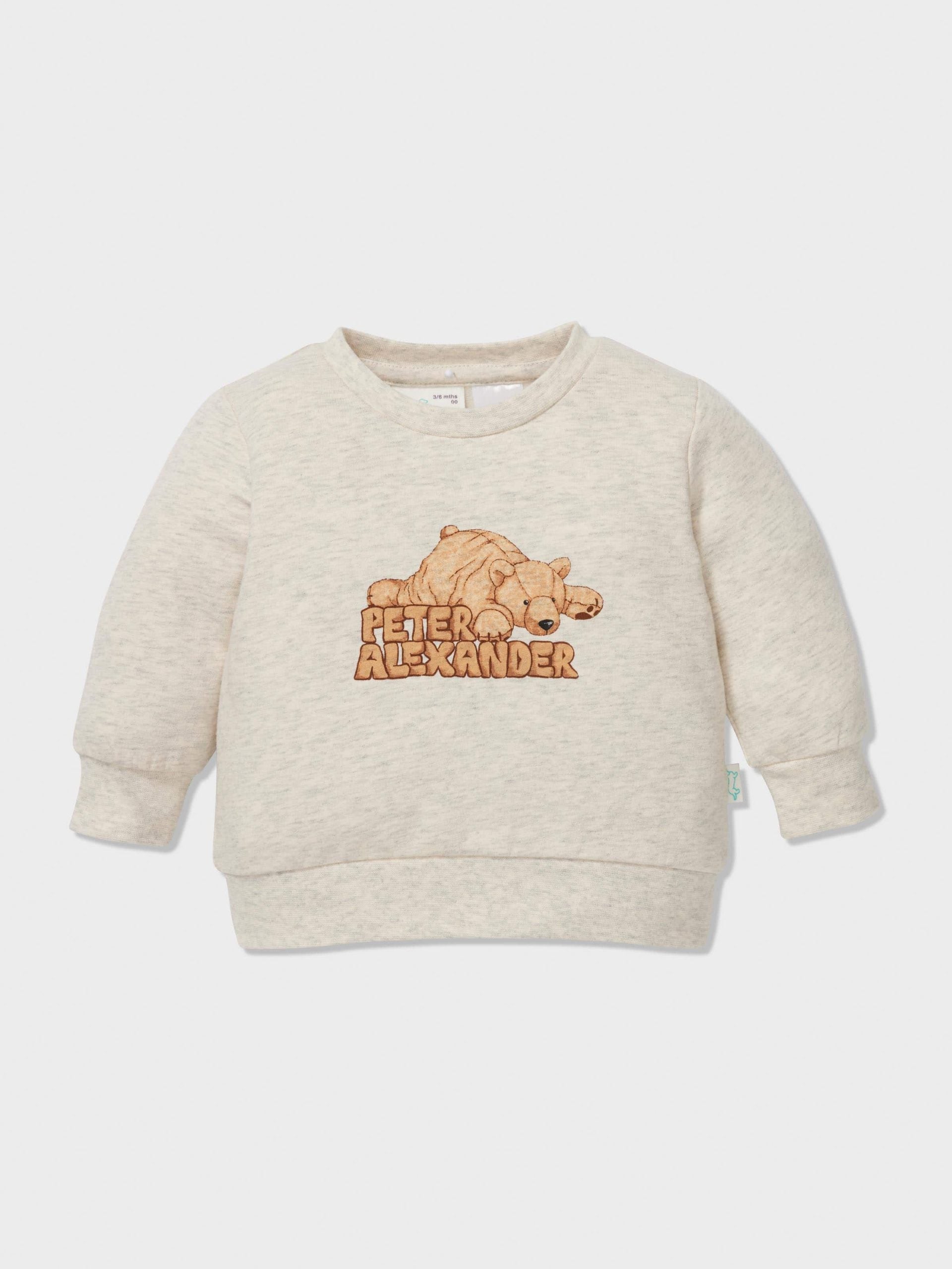 Baby Sleepy Bear Long Pj Set oatmeal
