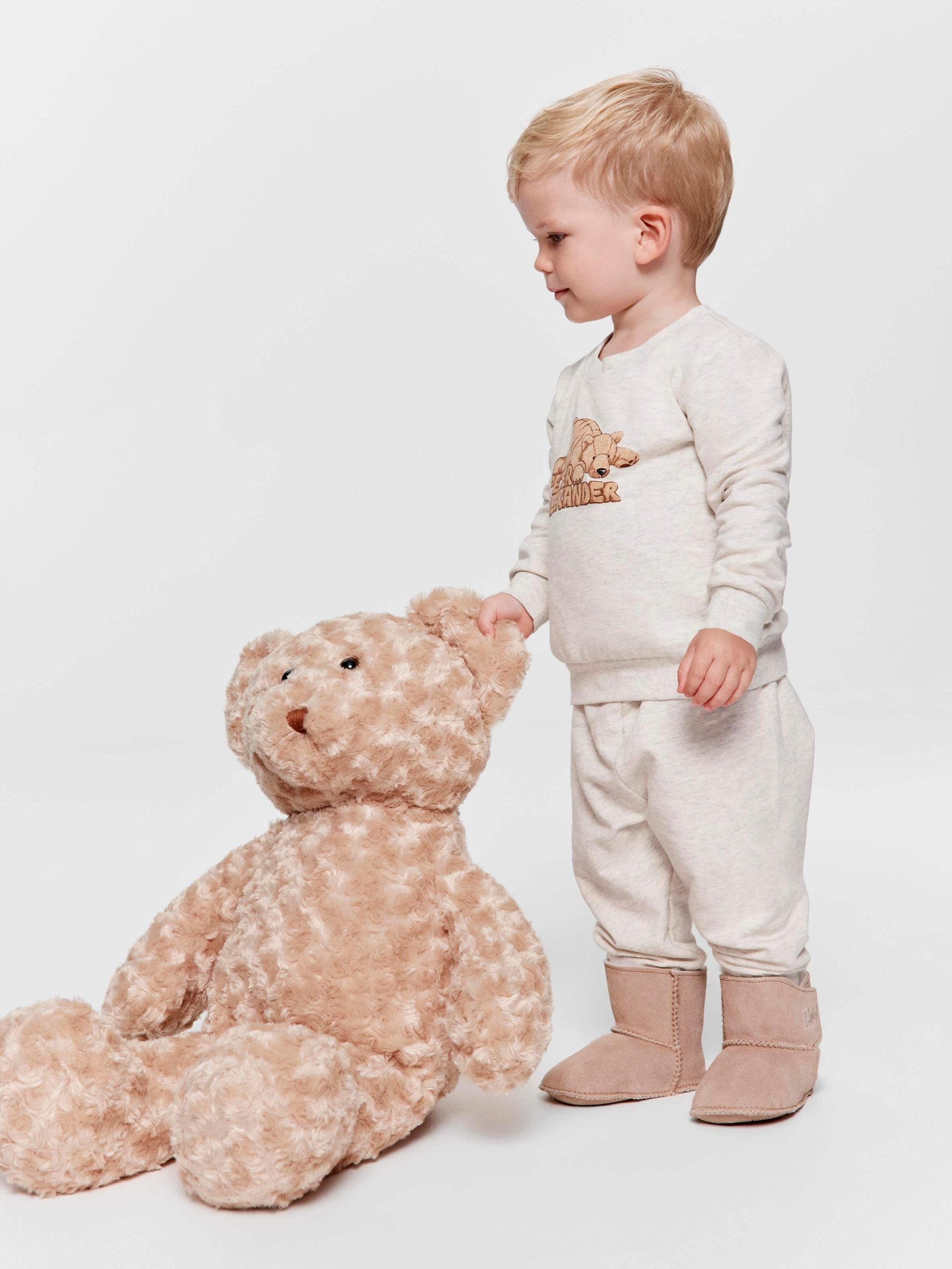 Baby Sleepy Bear Long Pj Set oatmeal