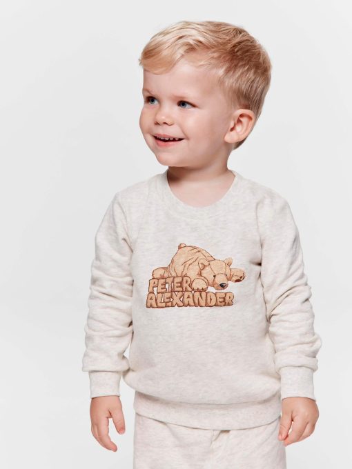 Baby Sleepy Bear Long Pj Set oatmeal