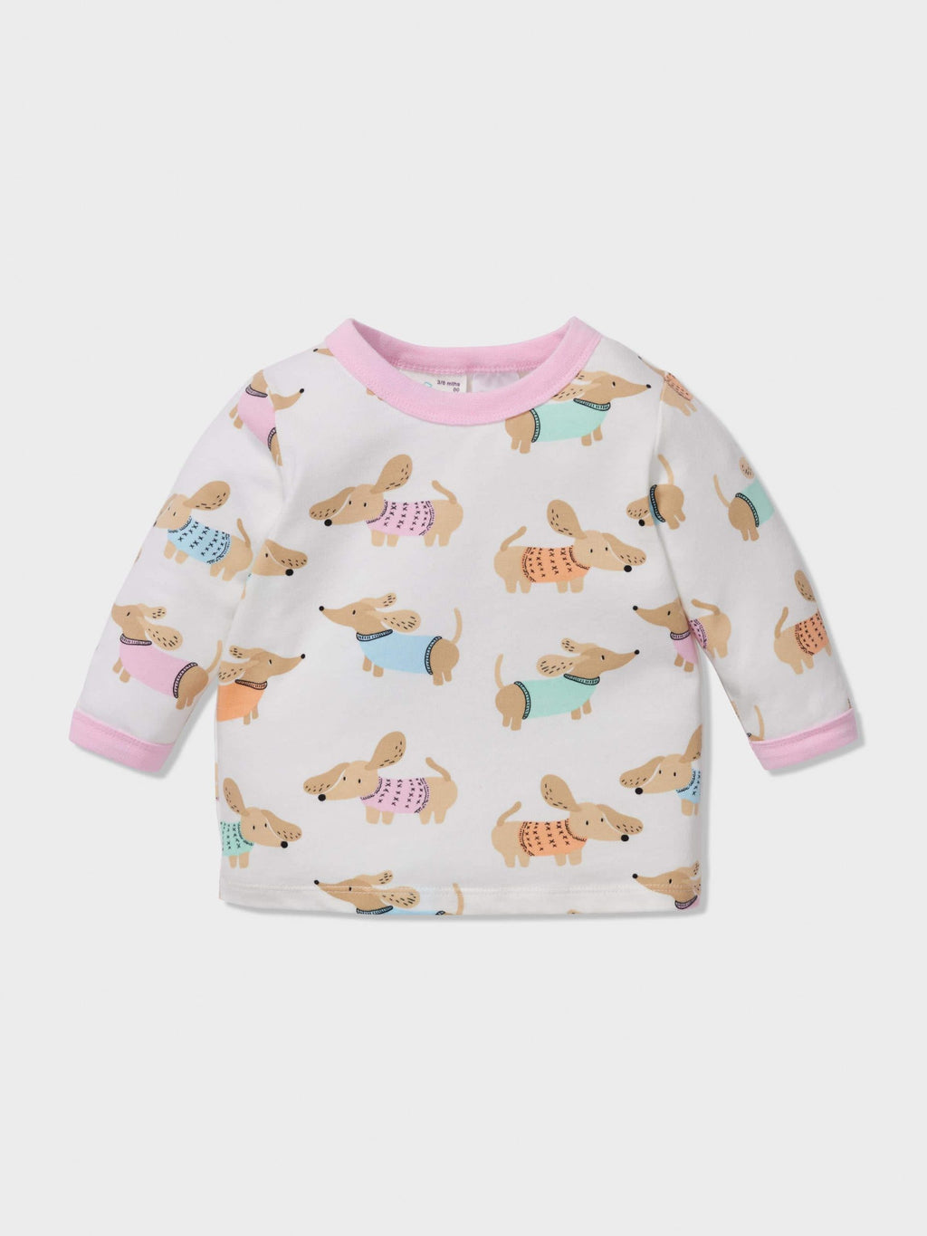 Baby Dachshund Print Long Pj Set multi