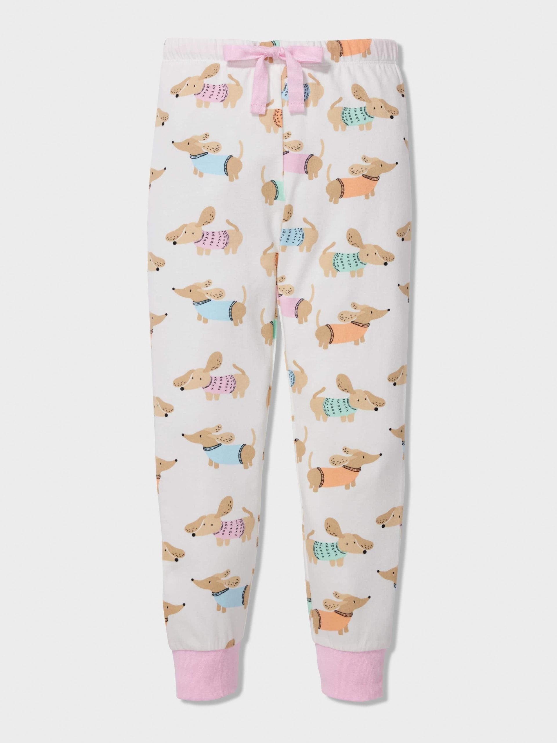 Jnr Girls Dachshund Long Pj Set Multi