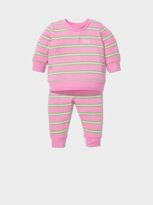 Baby Plush Stripe Long Pj Set multi
