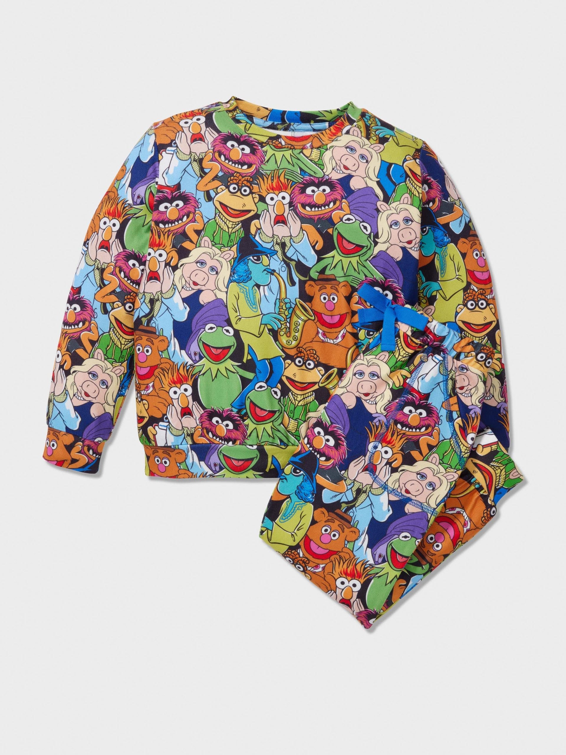 Kids Muppet Print Long Plush Pj Set multi