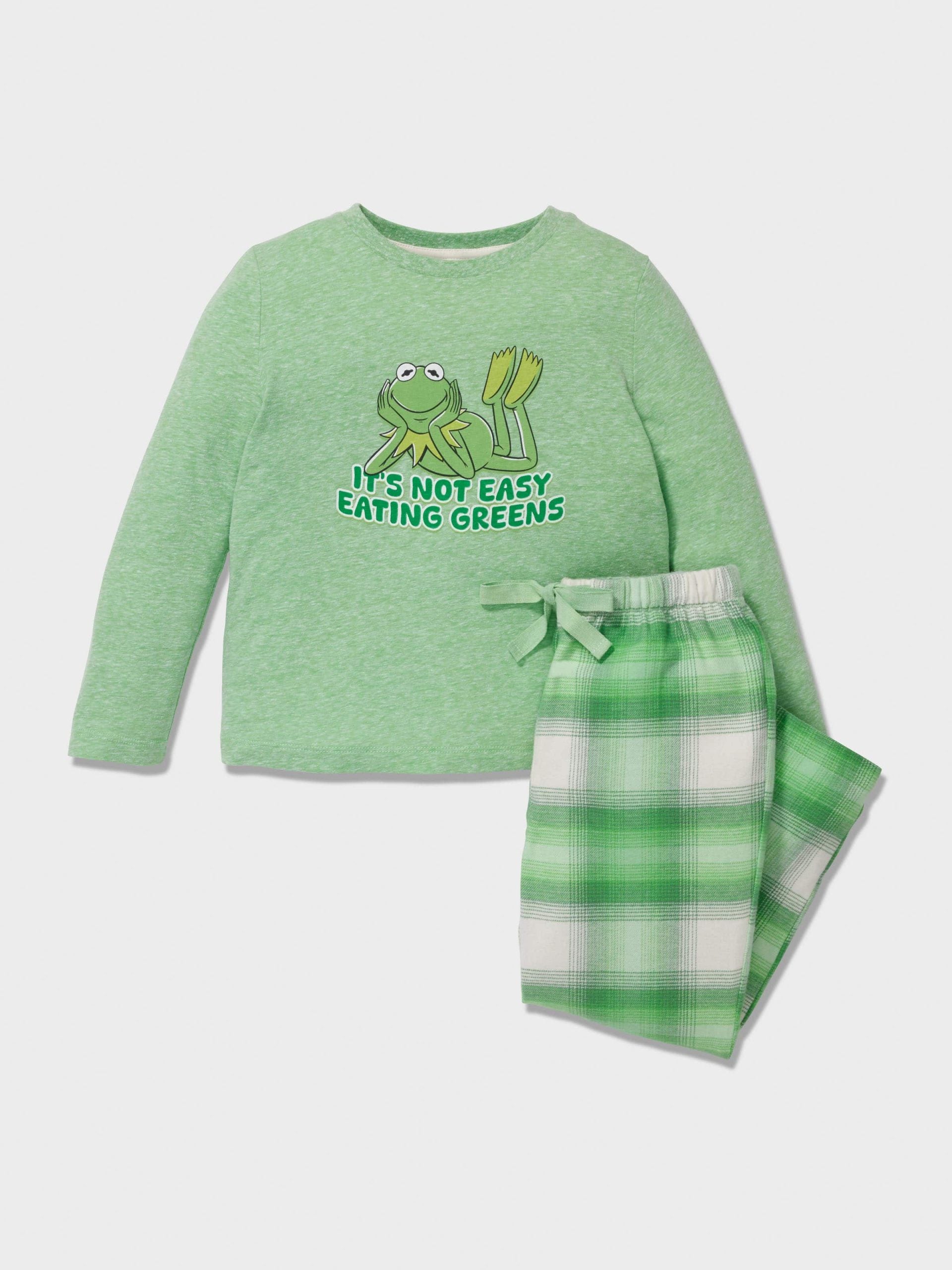 Jnr Boys Kermit Greens Long Pj Set multi