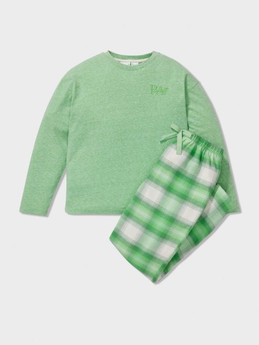 Boys Green Check Long Pj Set multi