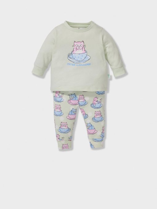 Baby Teacup Kitty Long Pj Set multi