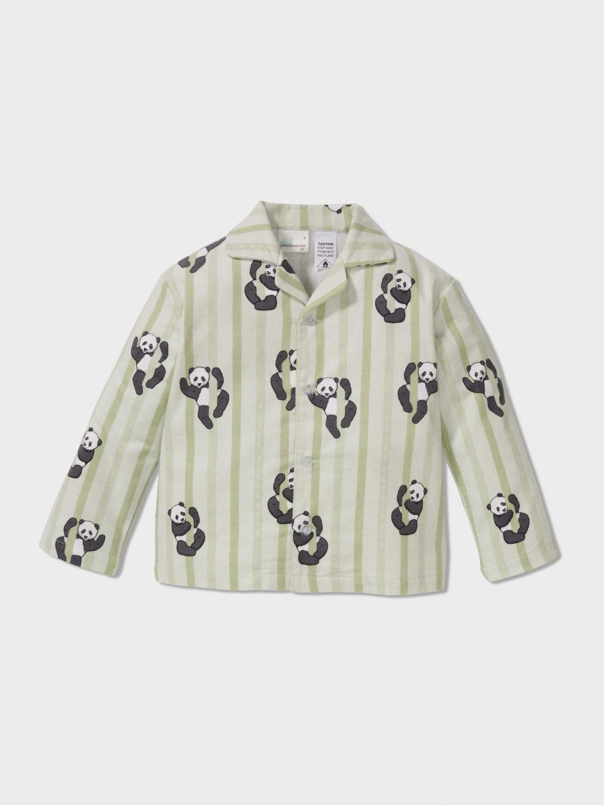 Jnr Boys Green Panda Classic Pj Set multi