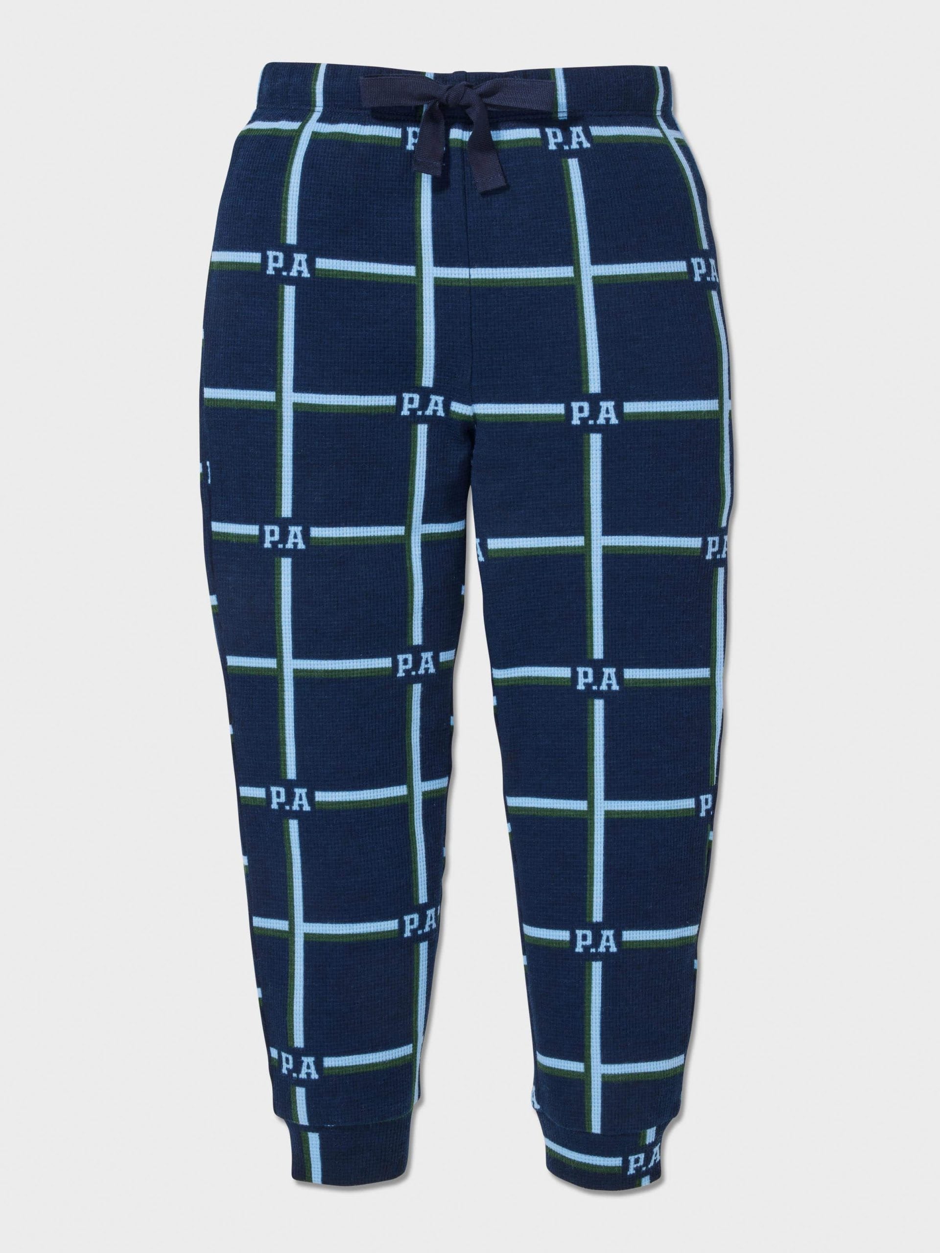 Jnr Boys Navy Check Long Pj Set multi
