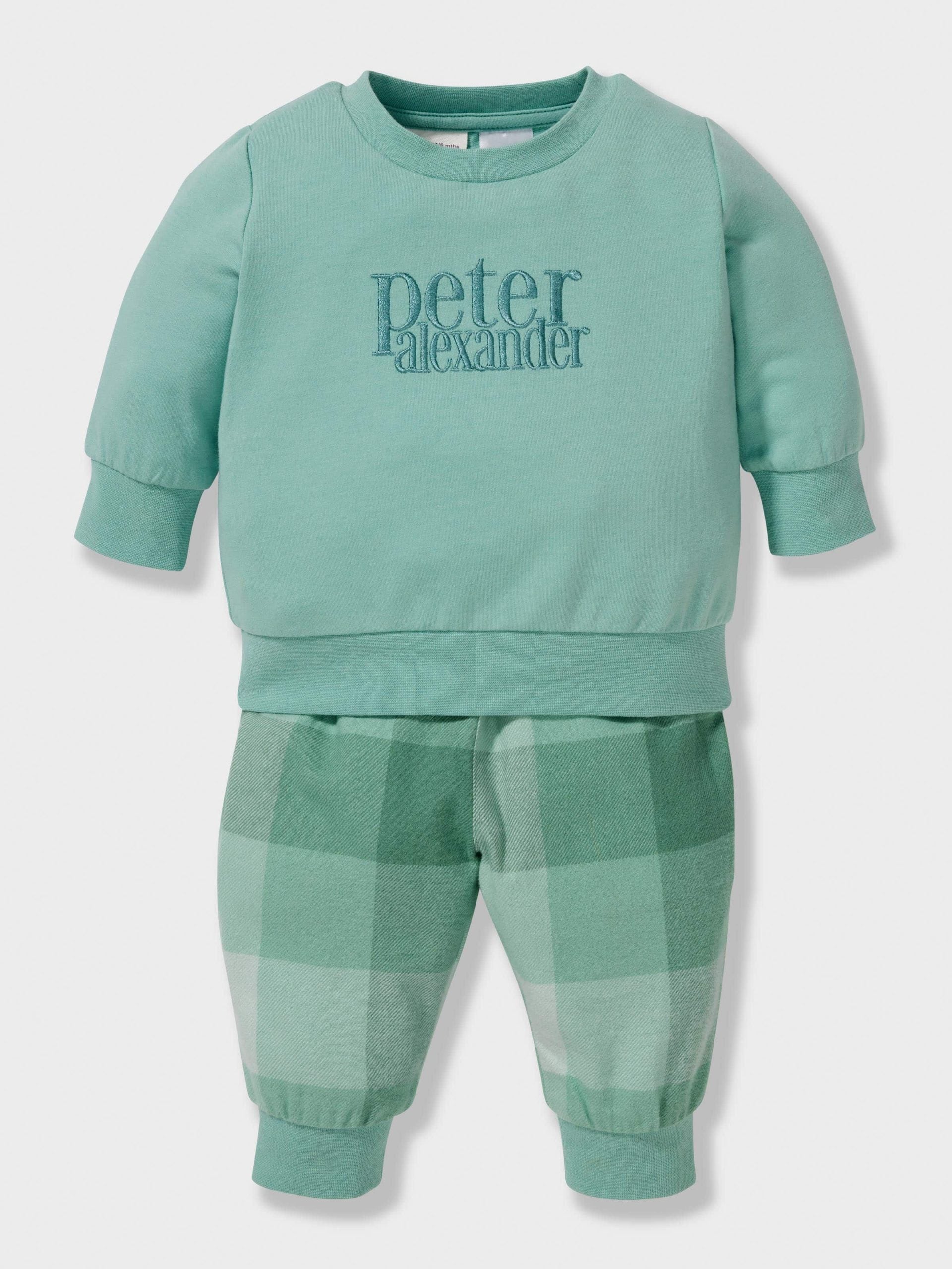 Baby Boy Green Check Pj Set green