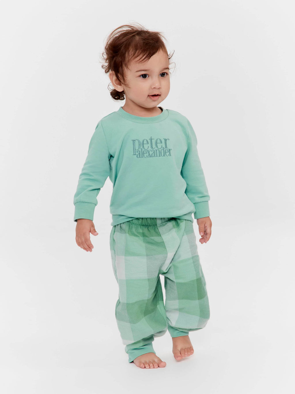 Baby Boy Green Check Pj Set green