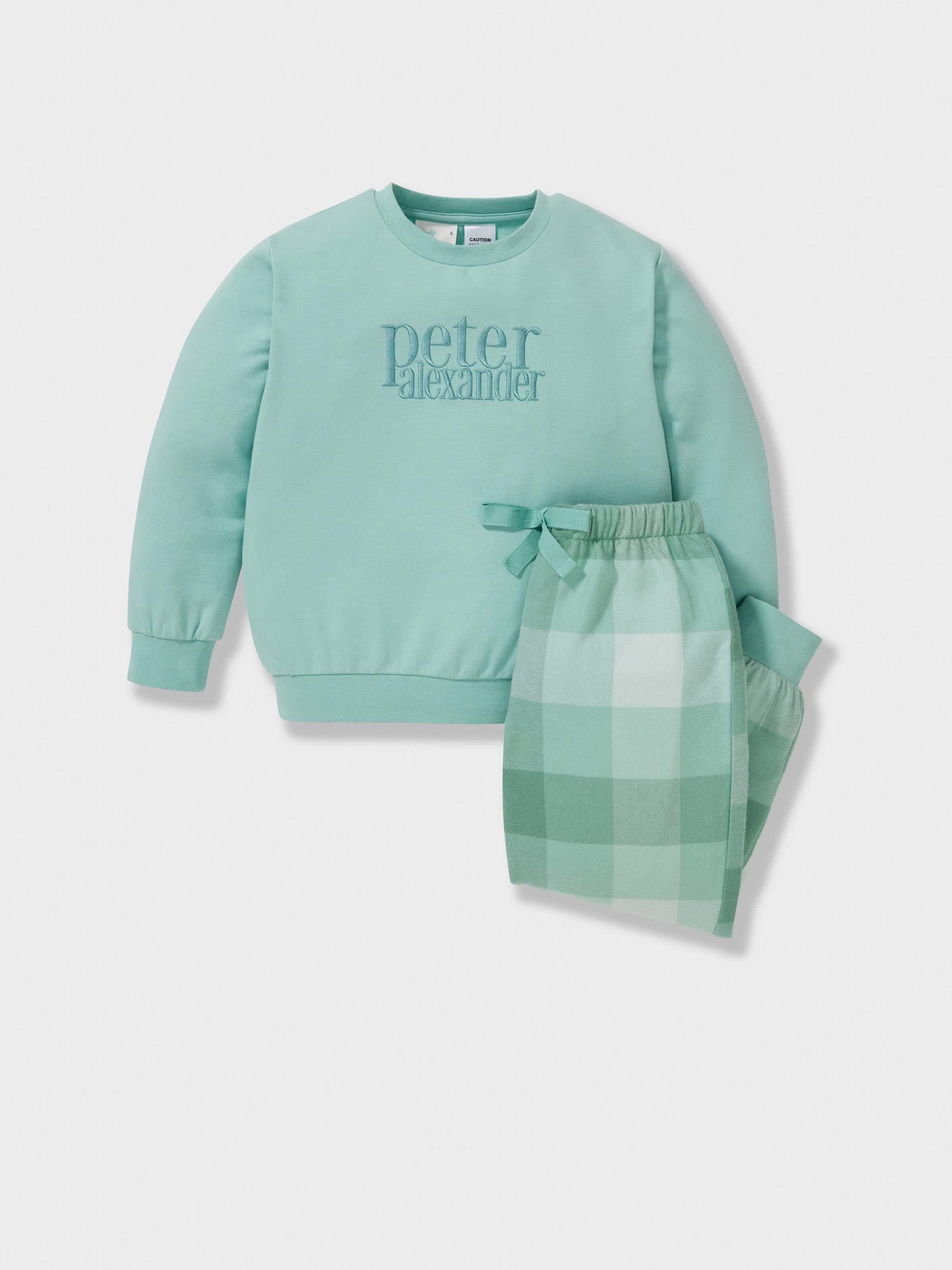 Jnr Boys Heritage Check Pj Set green