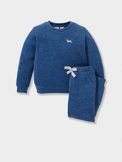 Jnr Boys Fuzzy Blue Pj Set blue