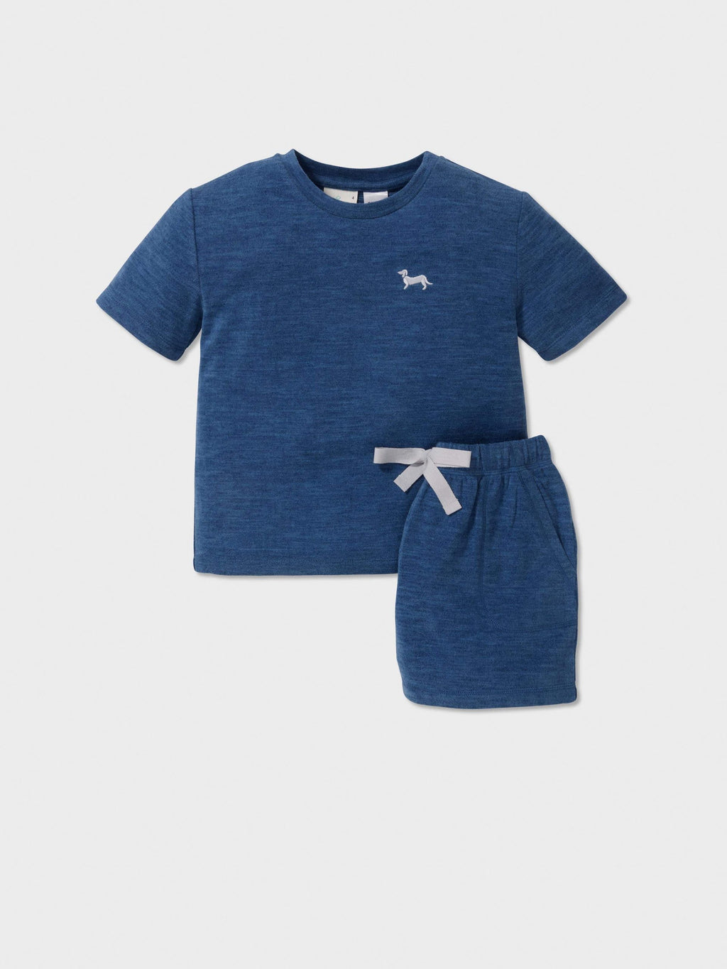 Jnr Boys Fuzzy Blue Short Pj Set blue