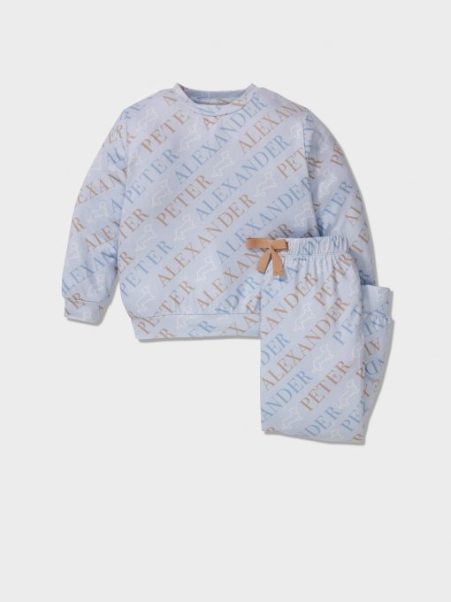 Jnr Boys Heritage Logo Pj Set dustyblue