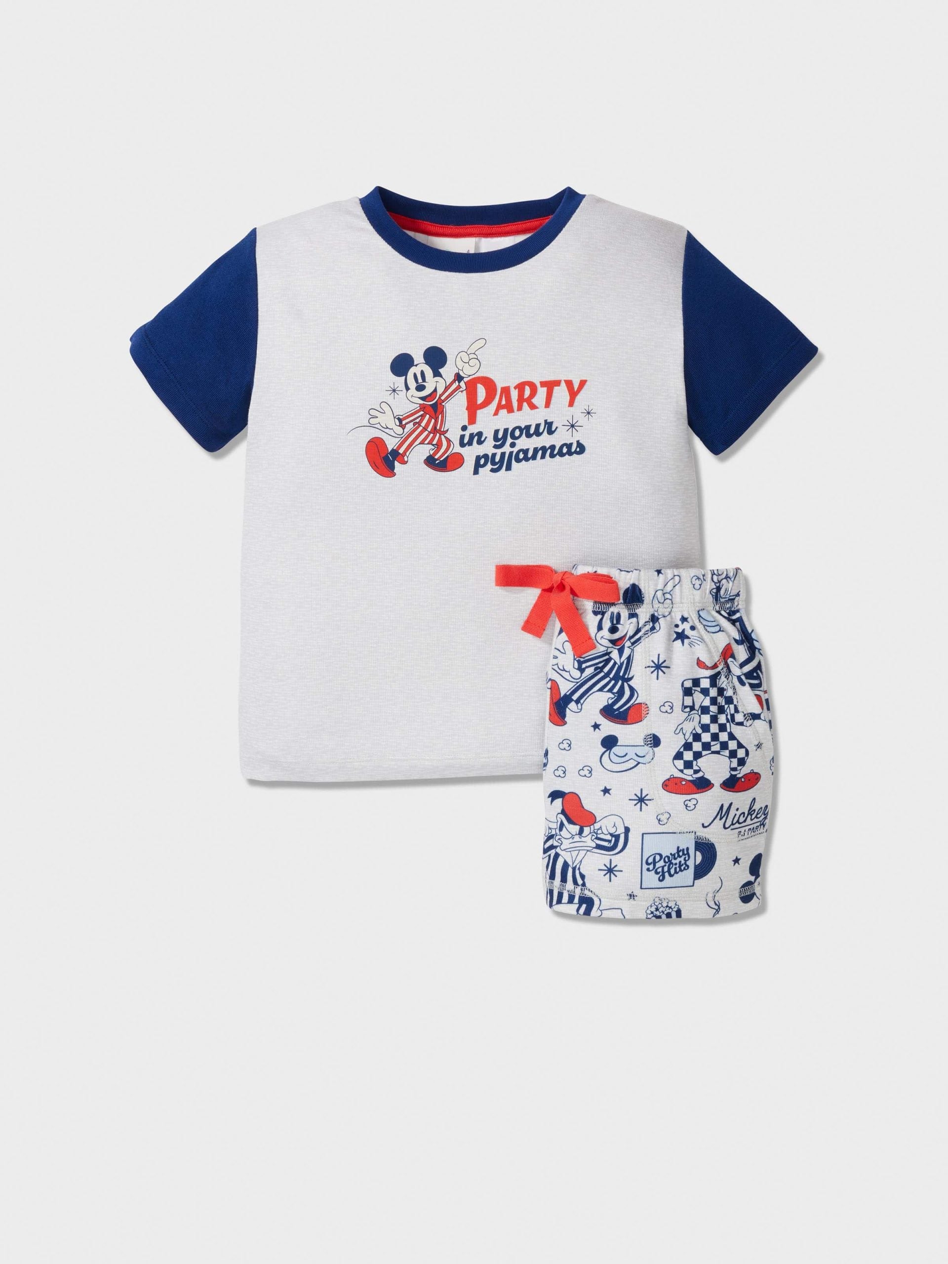 Jnr Boys Disney Mickey Short Plush Pj Set Multi