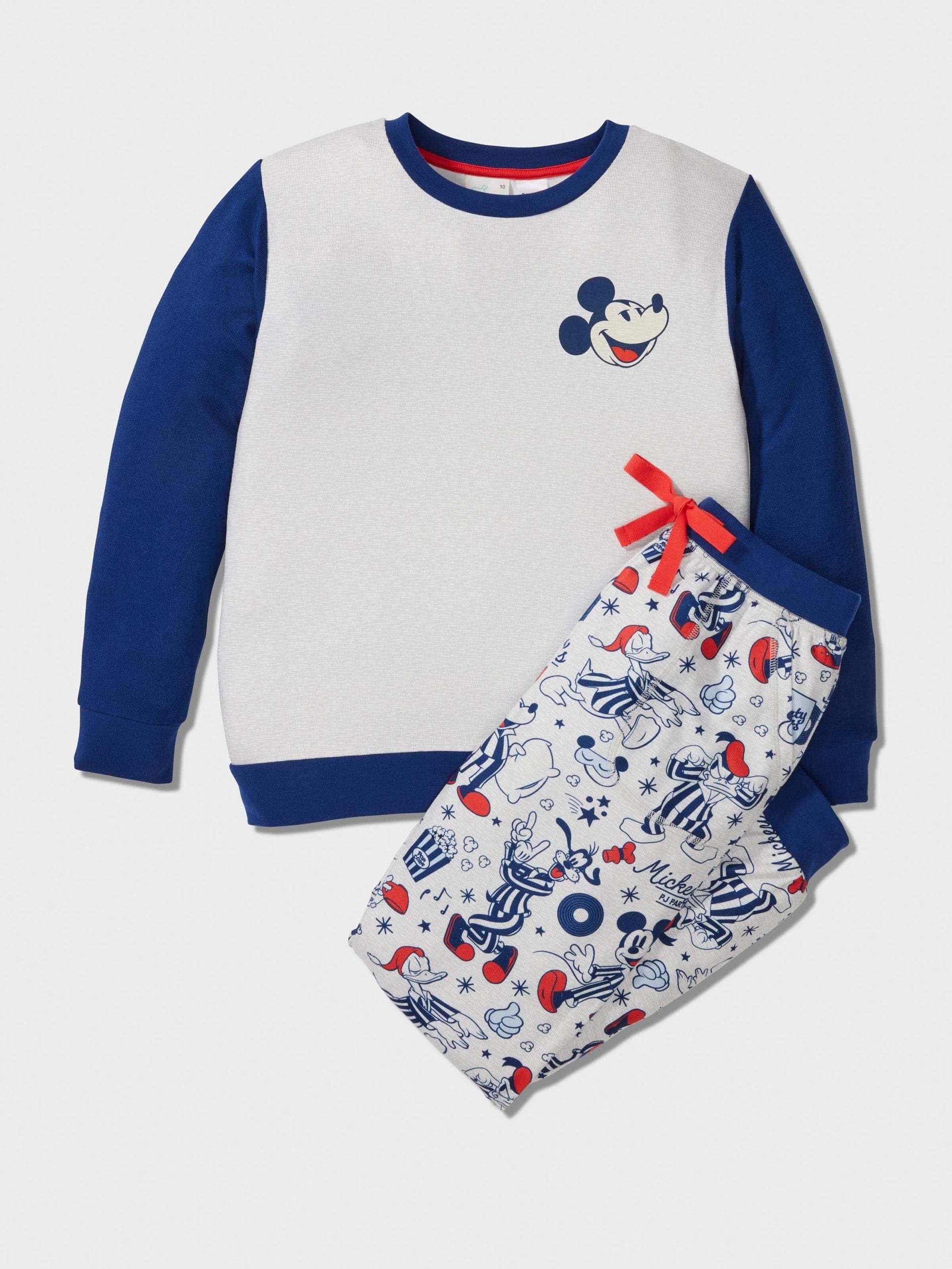 Boys Disney Mickey Long Plush Pj Set Multi