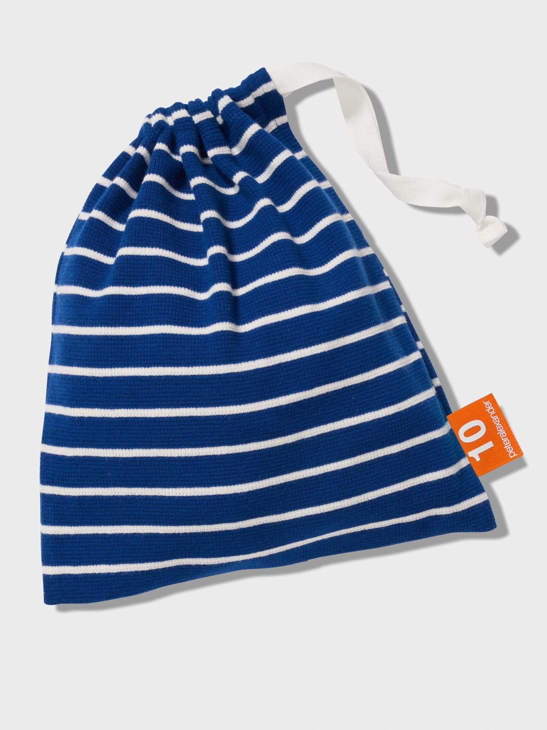 Boys Waffle Stripe Long Pj Set Navy