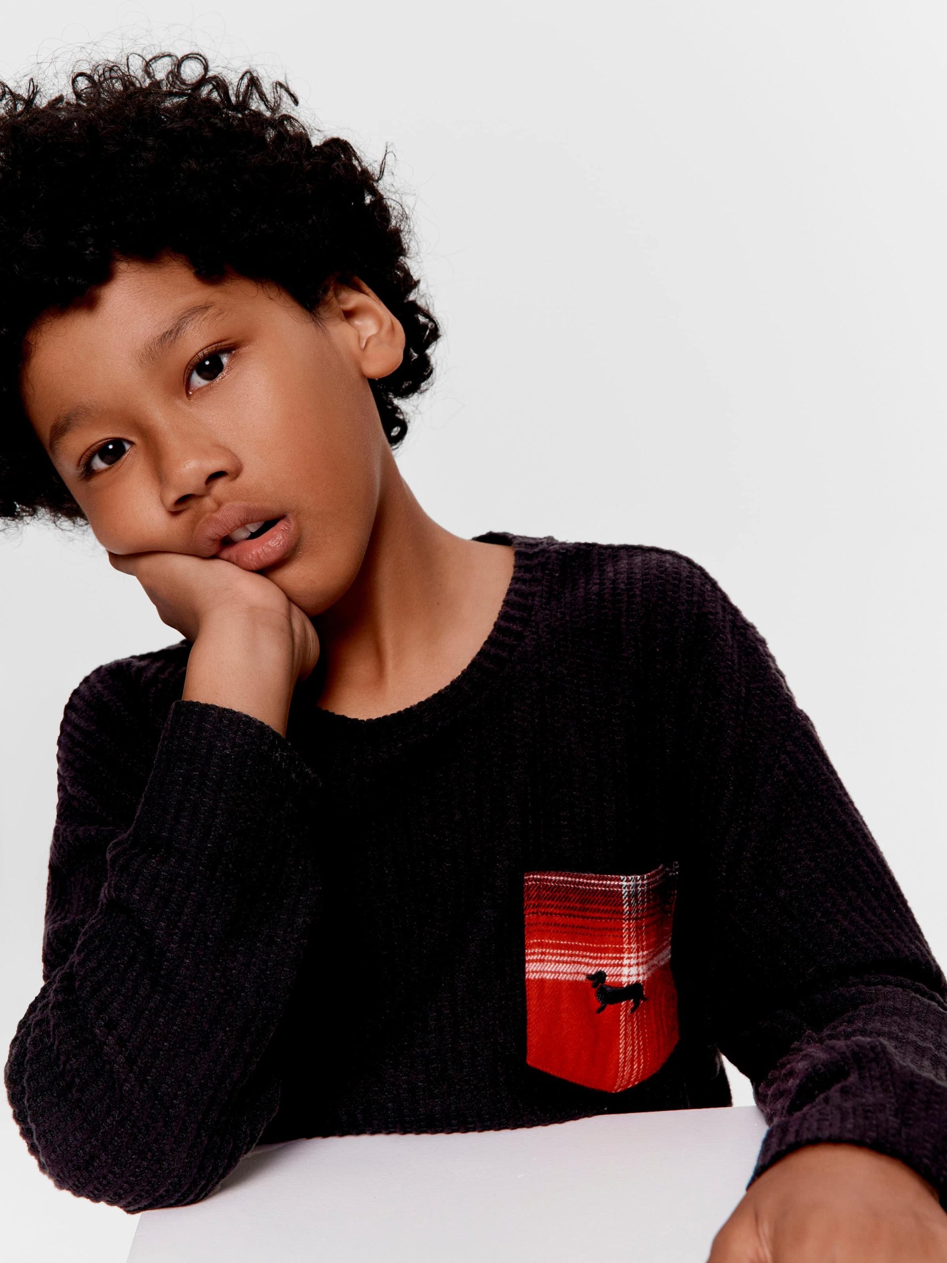 Boys Red Check Long Pj Set Multi