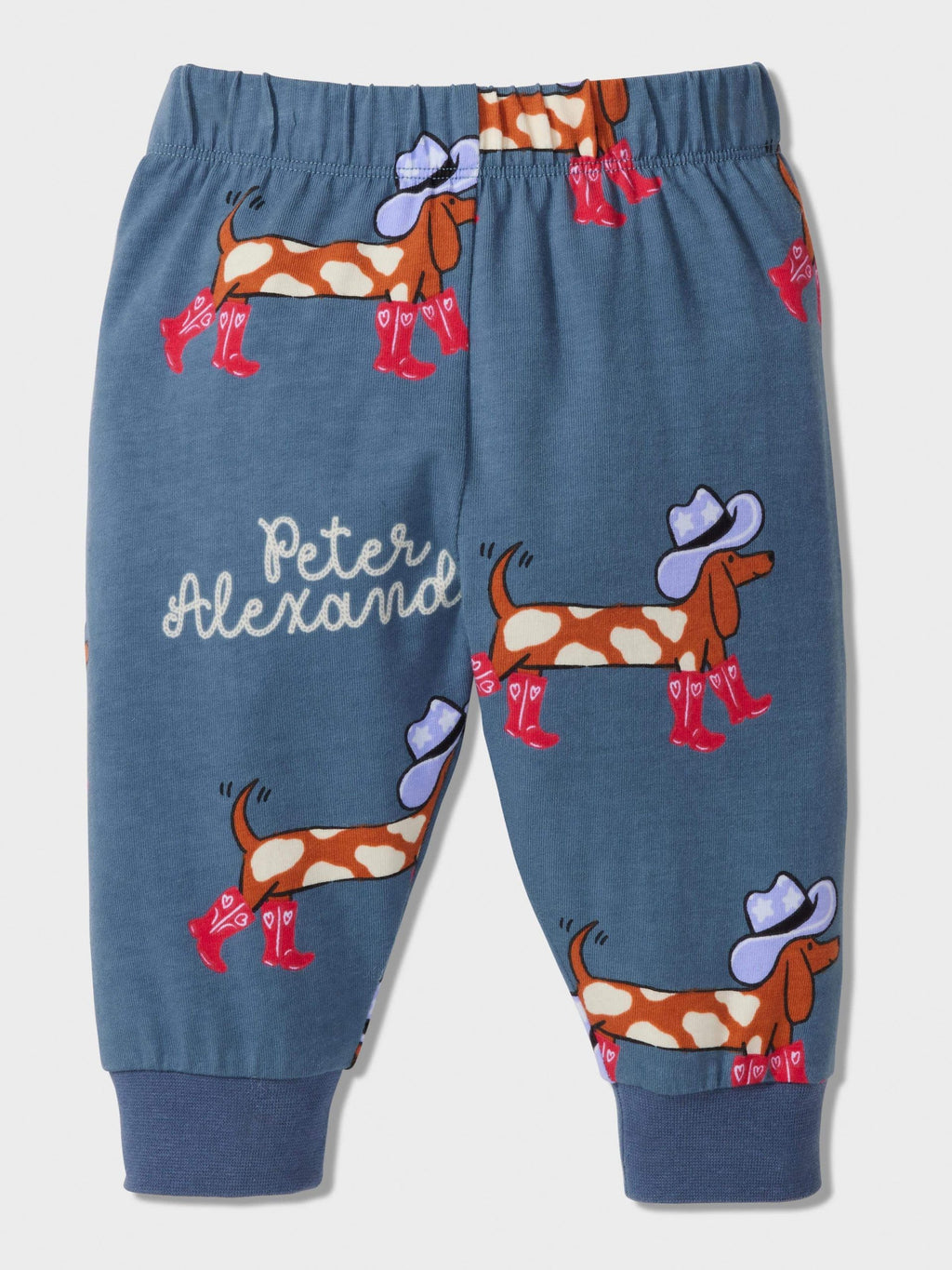 Baby Cowboy Print Long Pj Set Blue