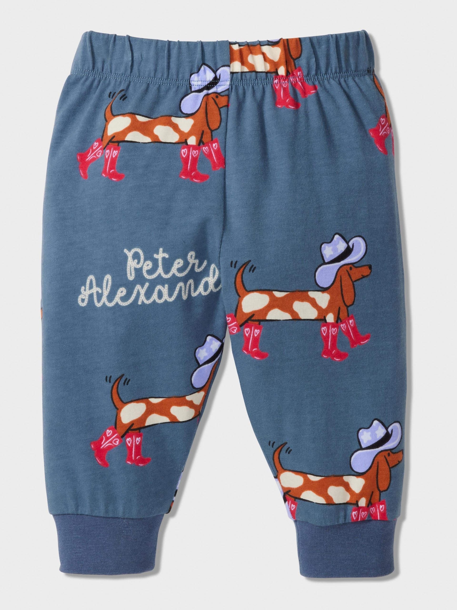 Baby Cowboy Print Long Pj Set Blue