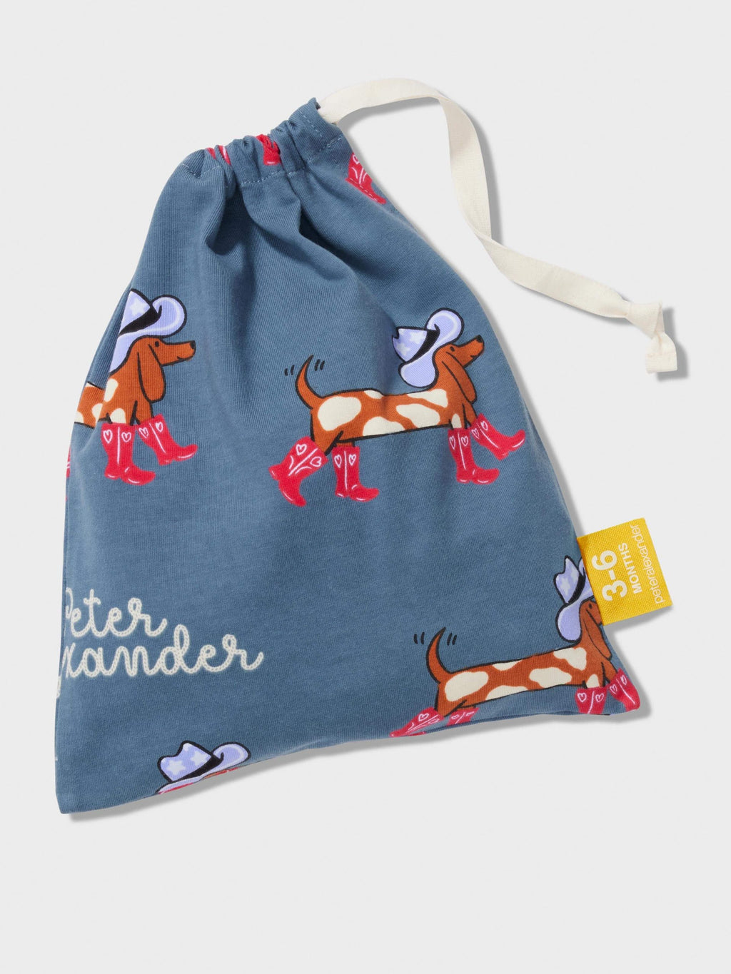 Baby Cowboy Print Long Pj Set Blue