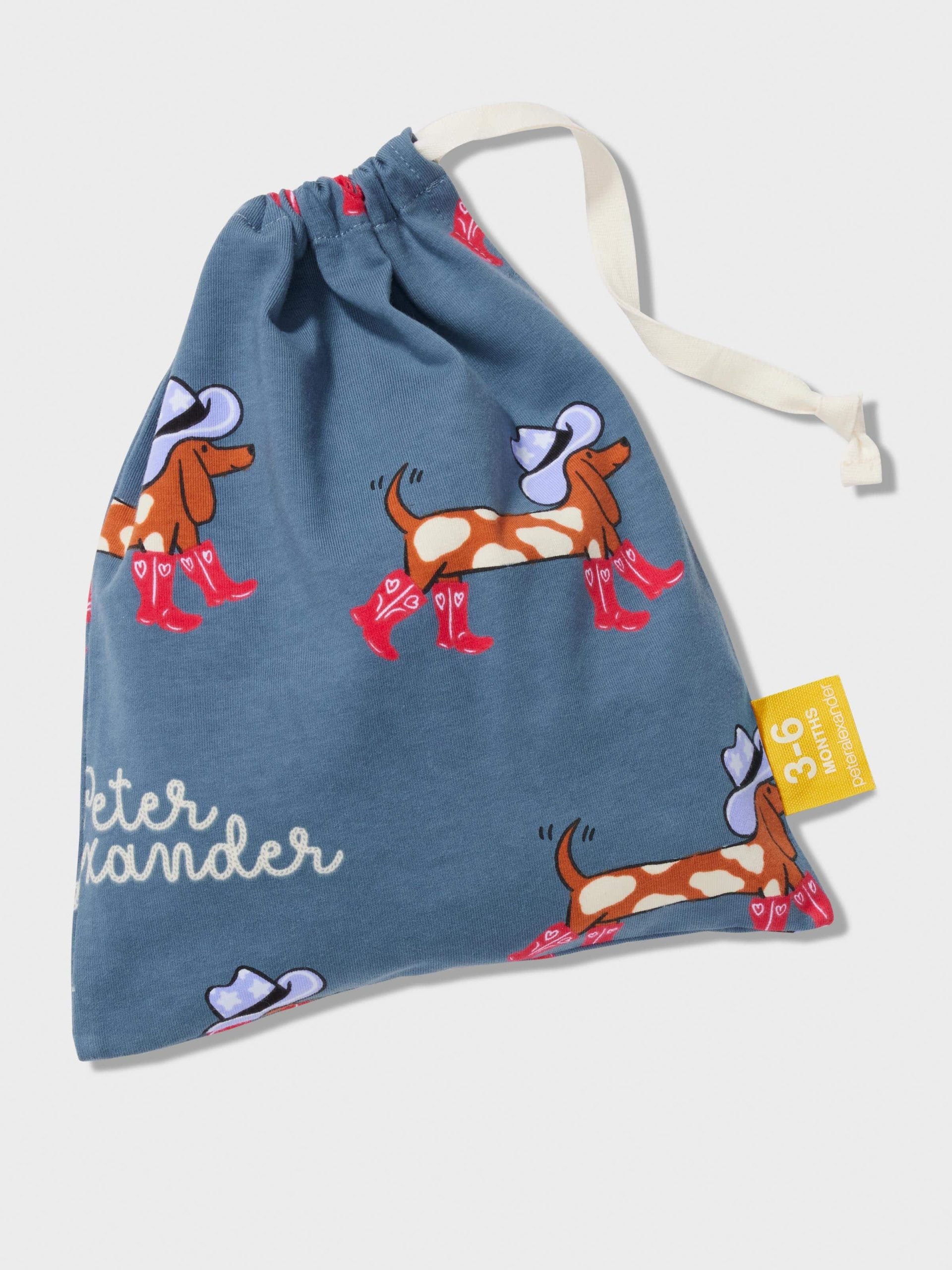 Baby Cowboy Print Long Pj Set Blue