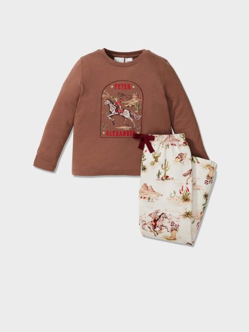 Jnr Boys Western Long Pj Set Multi