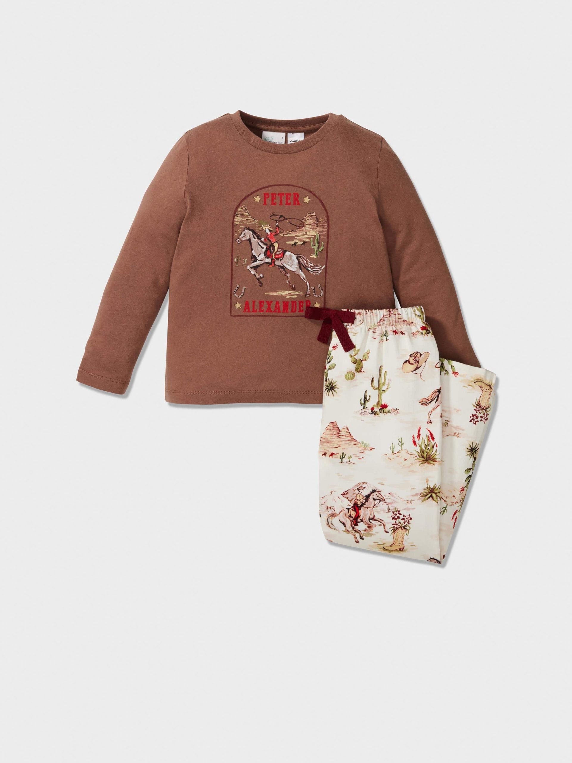 Jnr Boys Western Long Pj Set Multi