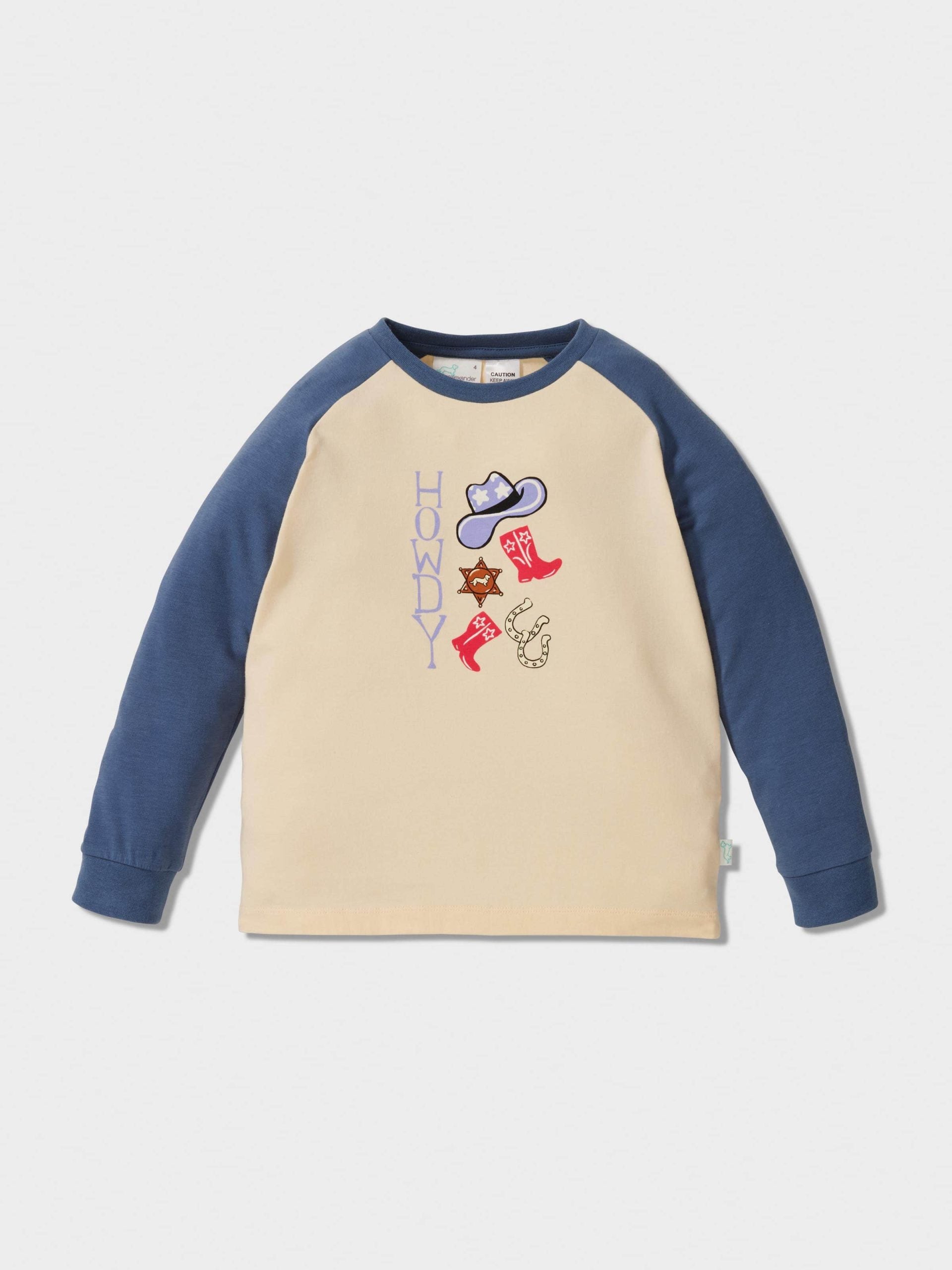 Jnr Boys Cowboy Penny Long Pj Set Blue