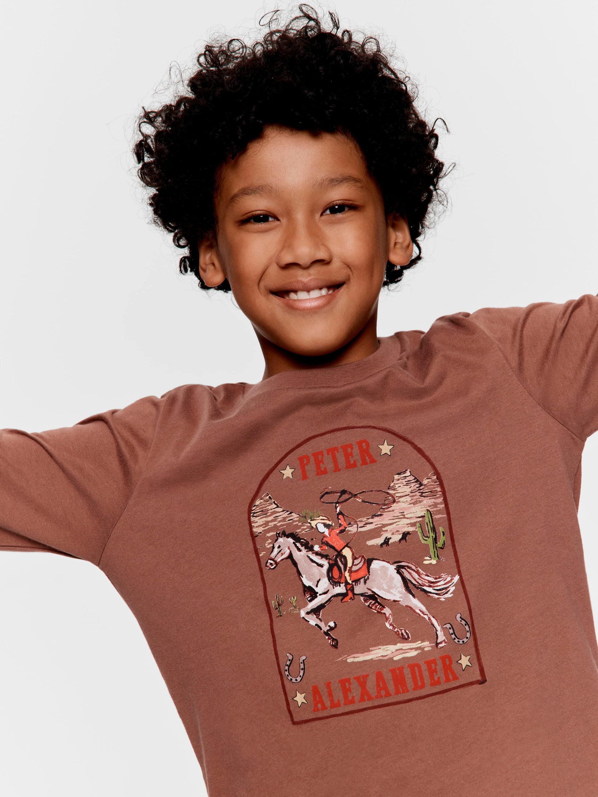 Boys Western Print Long Pj Set Multi