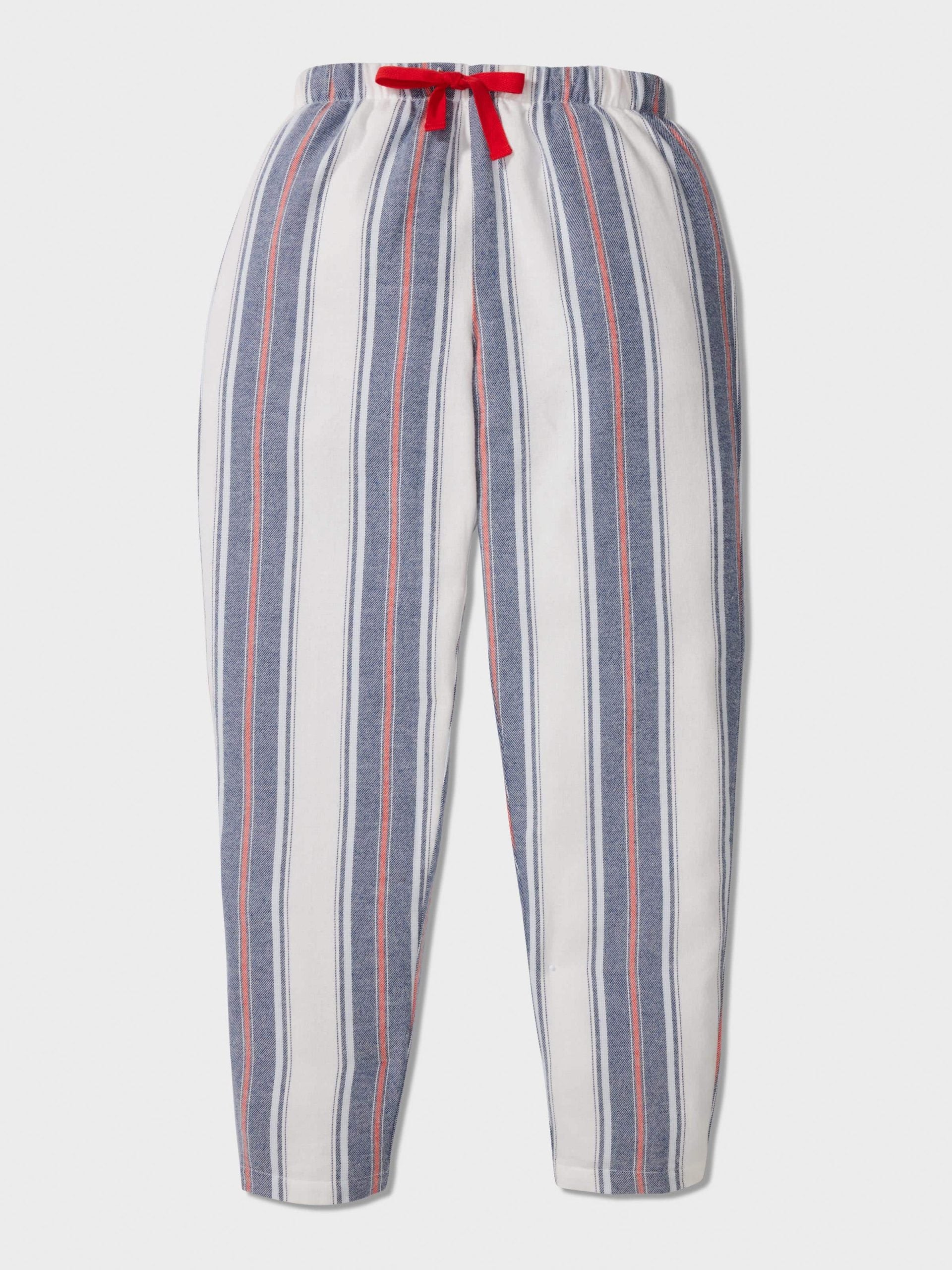 Boys Stripe Flannelette Long Pj Set Navy