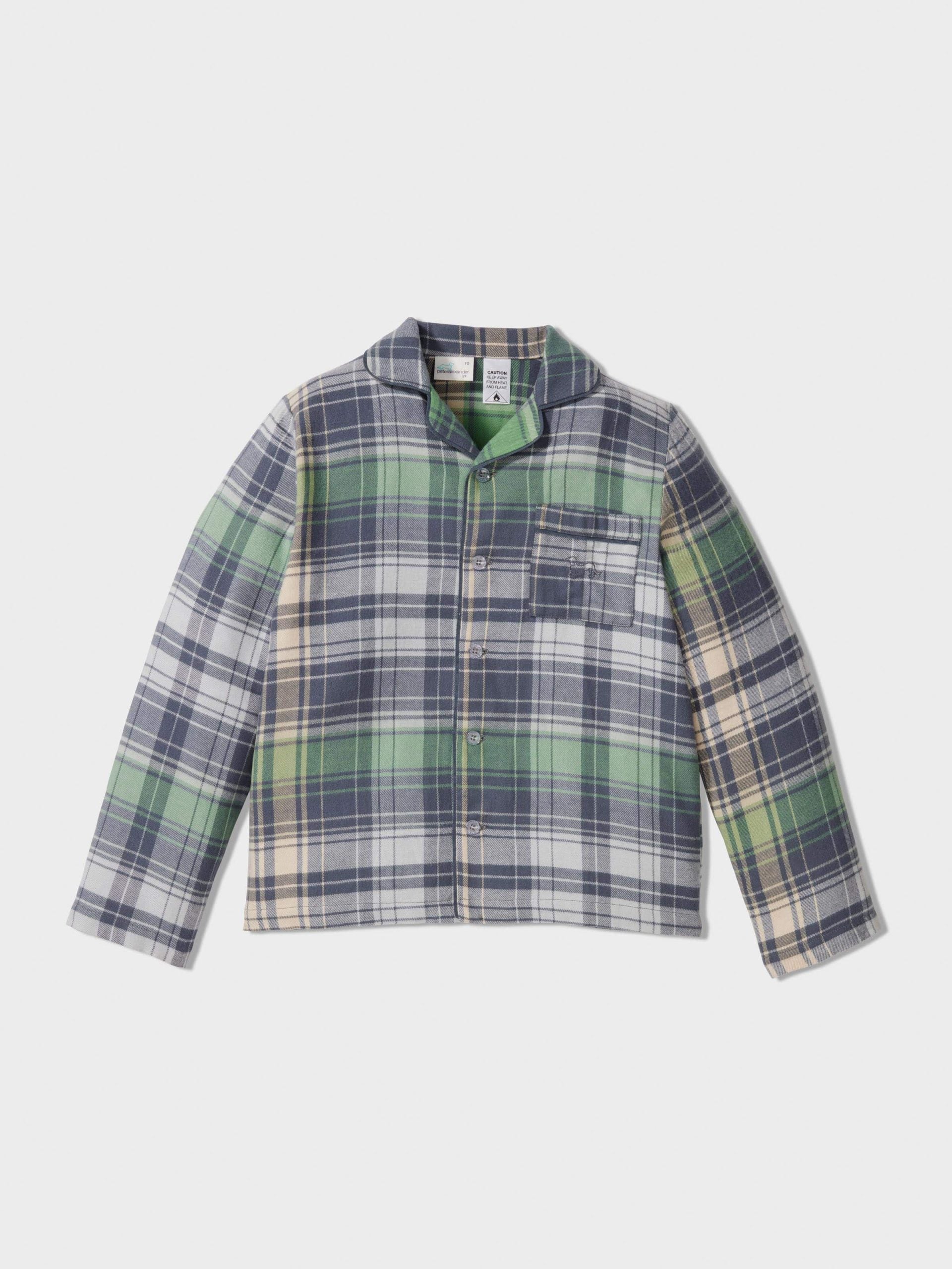 Boys Cowboy Check Long Classic Pj Set Green