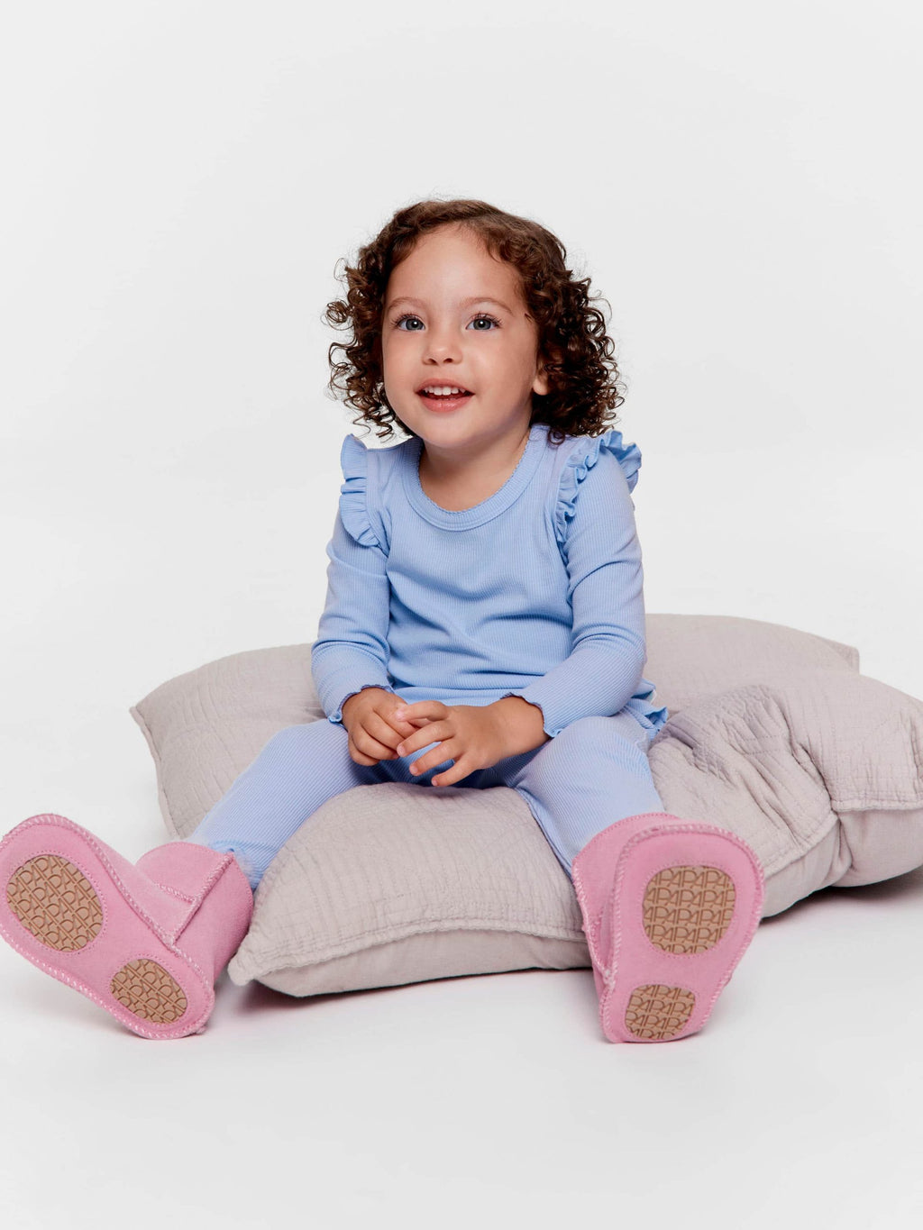 Baby Girl Rib Long Pj Set Blue