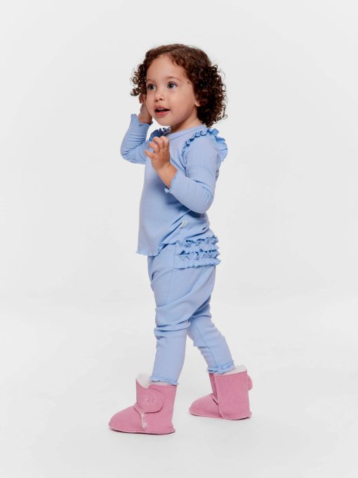 Baby Girl Rib Long Pj Set Blue